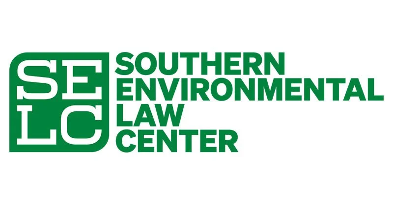 Logo of Southern Environmental Law Center with the text and acronym SELC in a green square, followed by the organization's full name in green letters.
