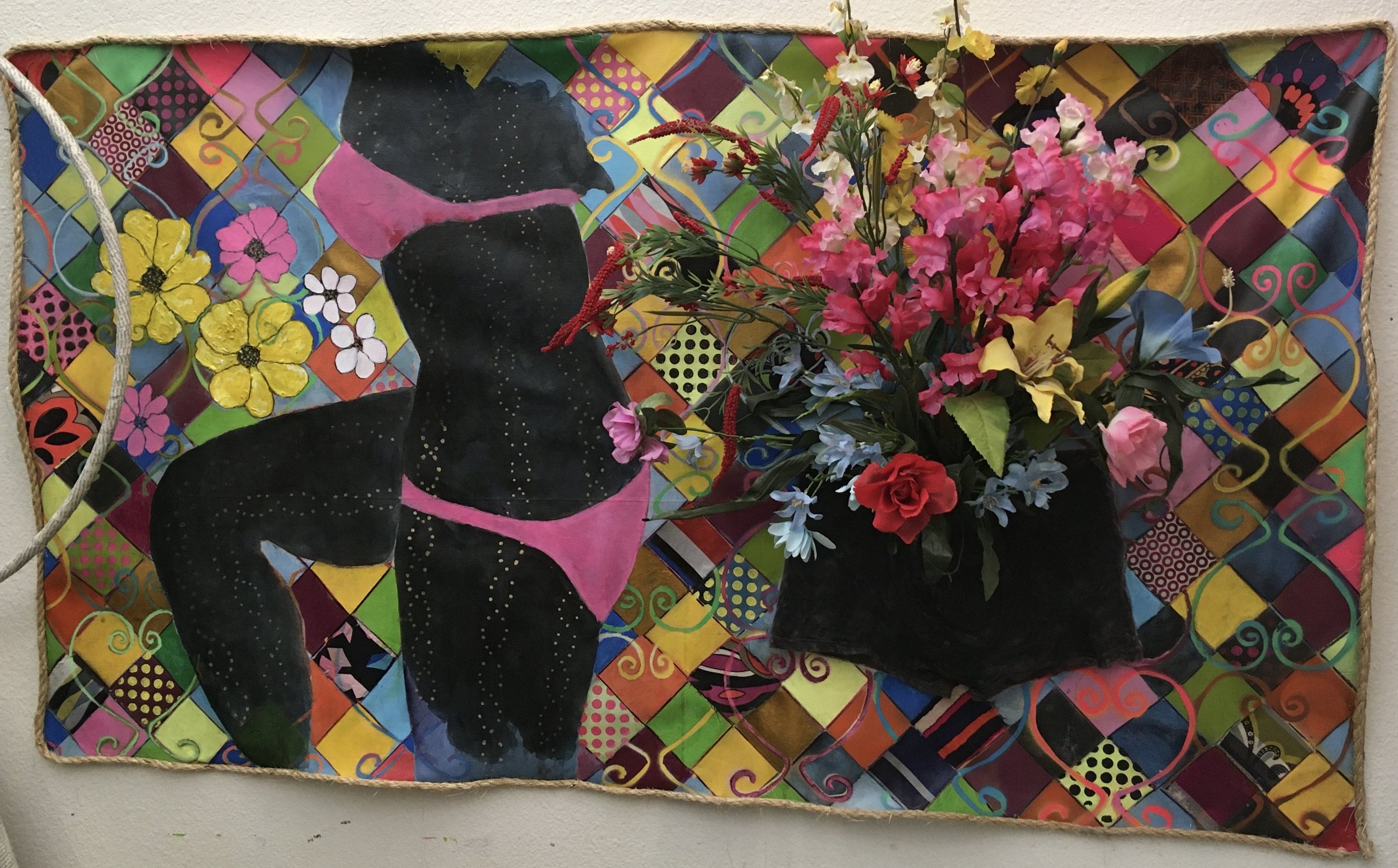 Echo & Narcissus, 2017 Mixed media on canvas 50 × 30 in _ 127 × 76.2 cm .JPG