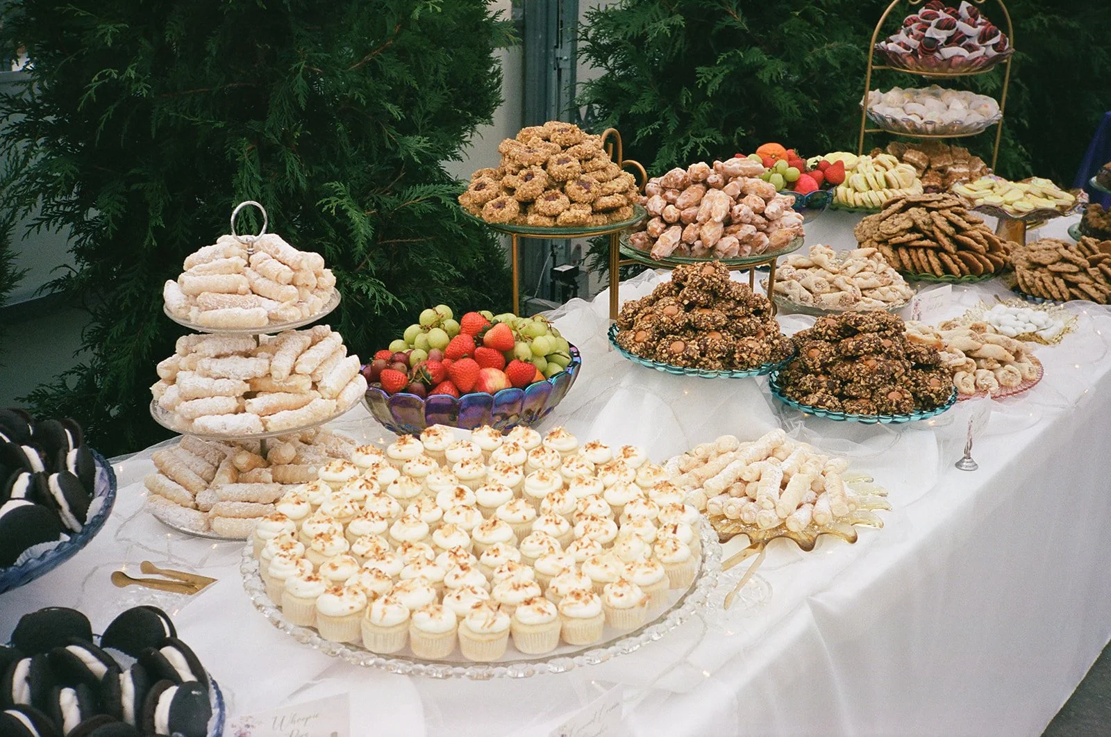 Dessert table captured on film.