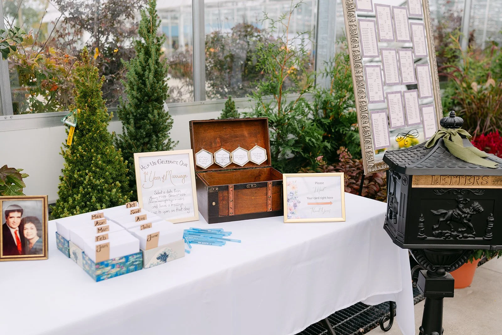Card table at Abele's Greenhouse in Saginaw, Michigan.