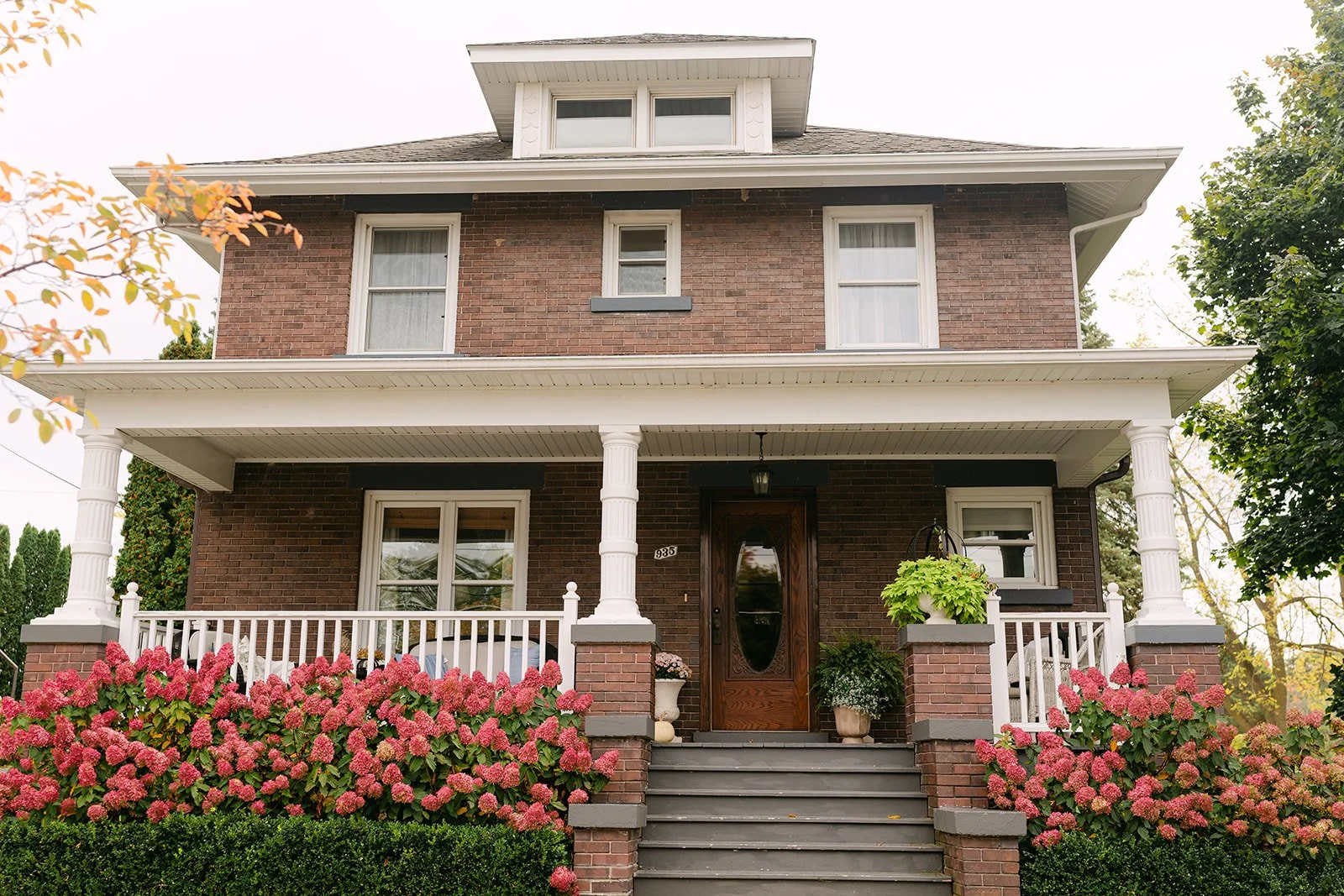 Exterior shot of Brownstone Haus in Frankenmuth, Michigan.