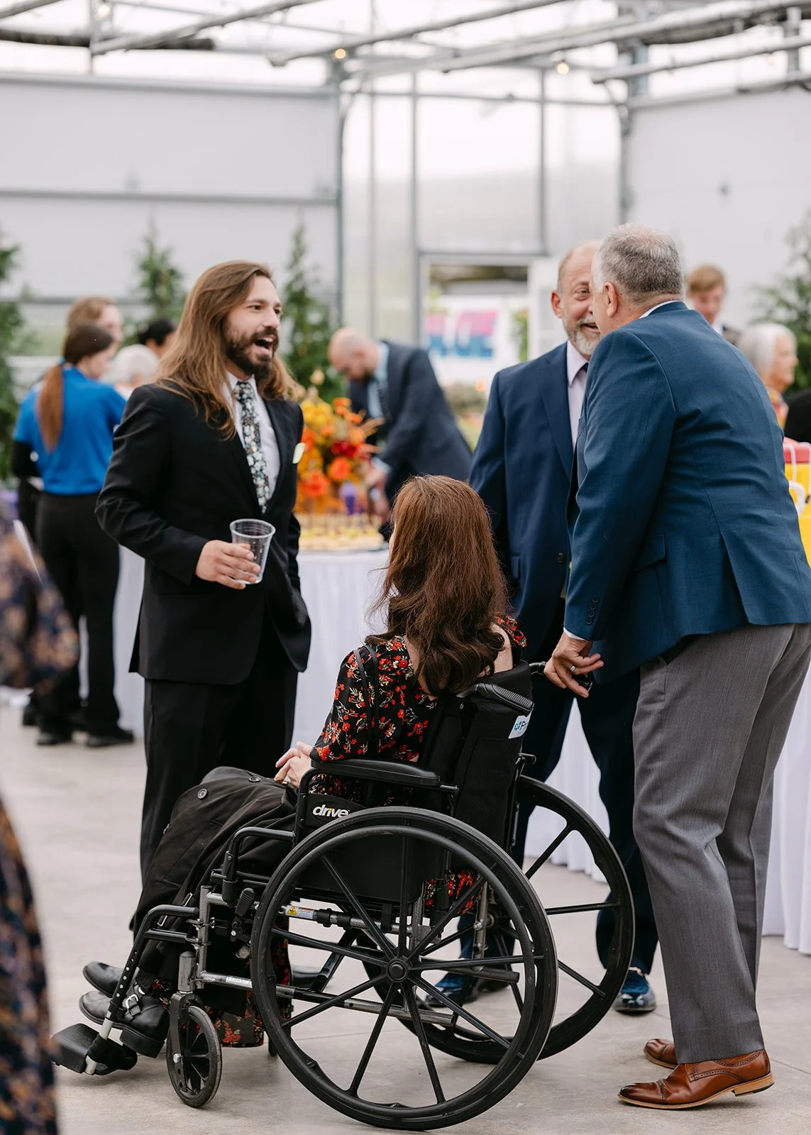 Guests mingling during cocktail hour.