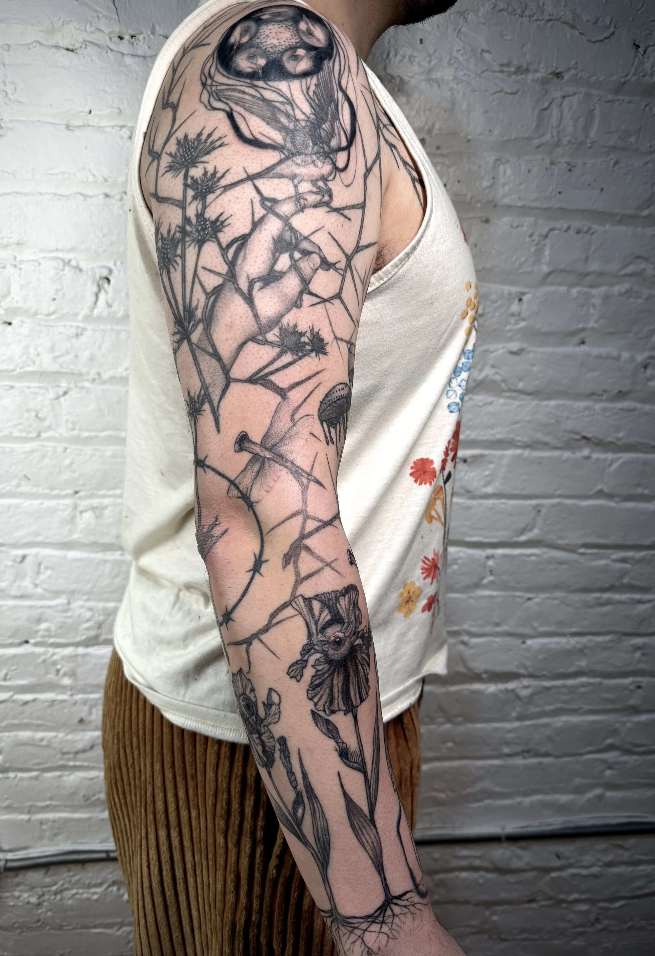 Black & Gray Surreal bird sleeve (2026)