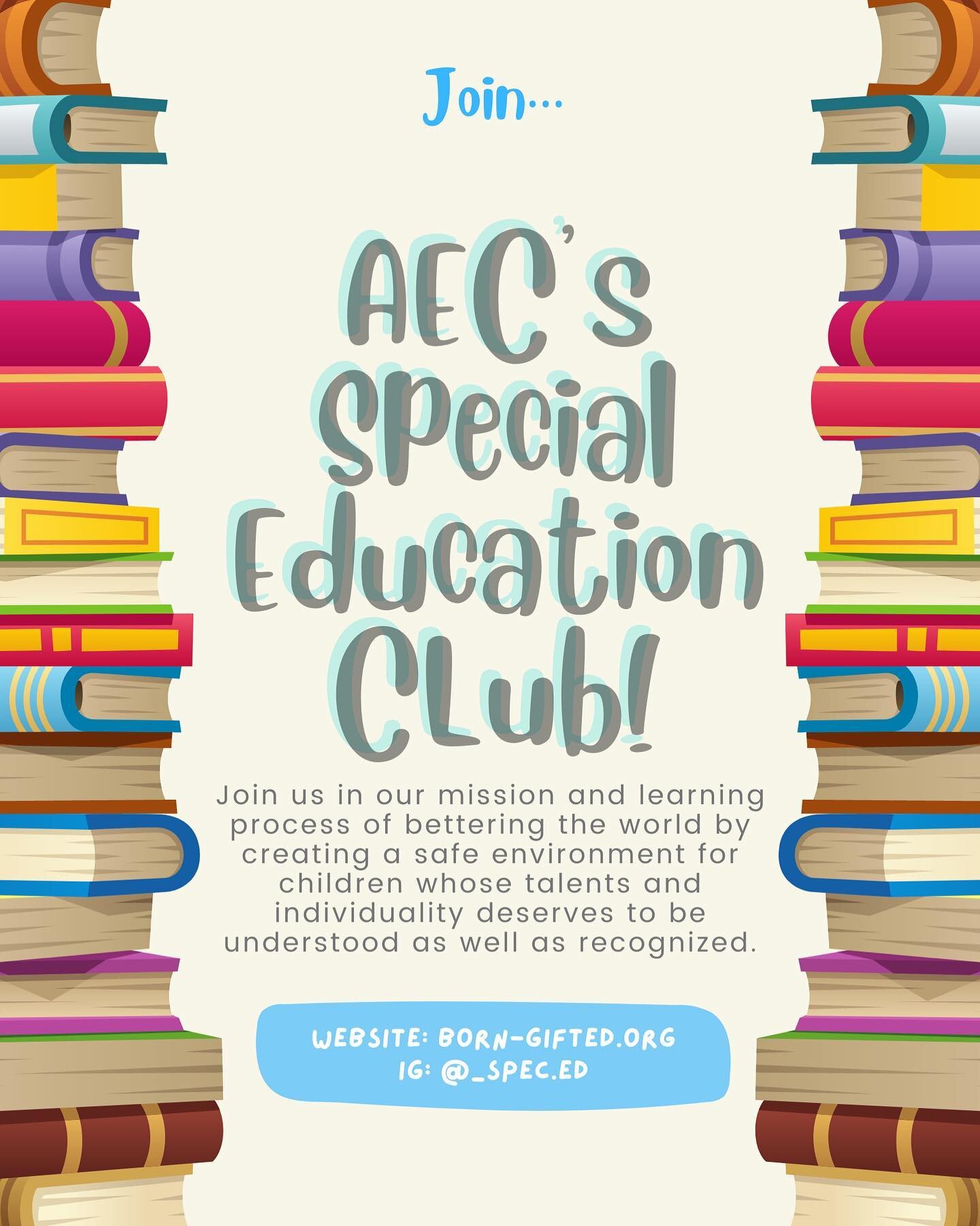 The AEC Special Education Club is committed to creating a platform and network of resources for children with learning disabilities. Contact us or visit our website for more information if interested!
#NonprofitOrganization #Autism #LearningDisabili