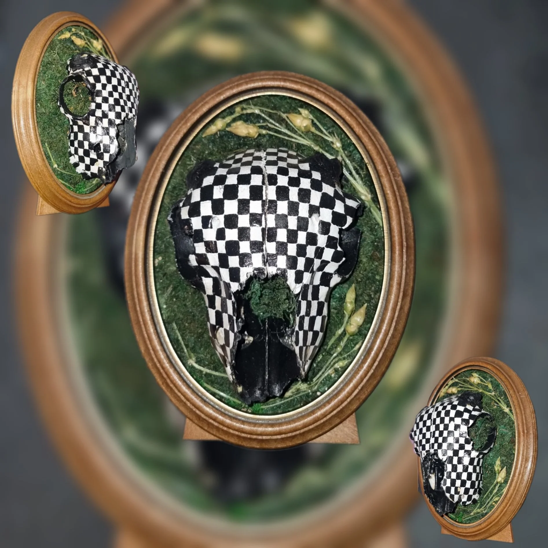 Checkerboard skull decor