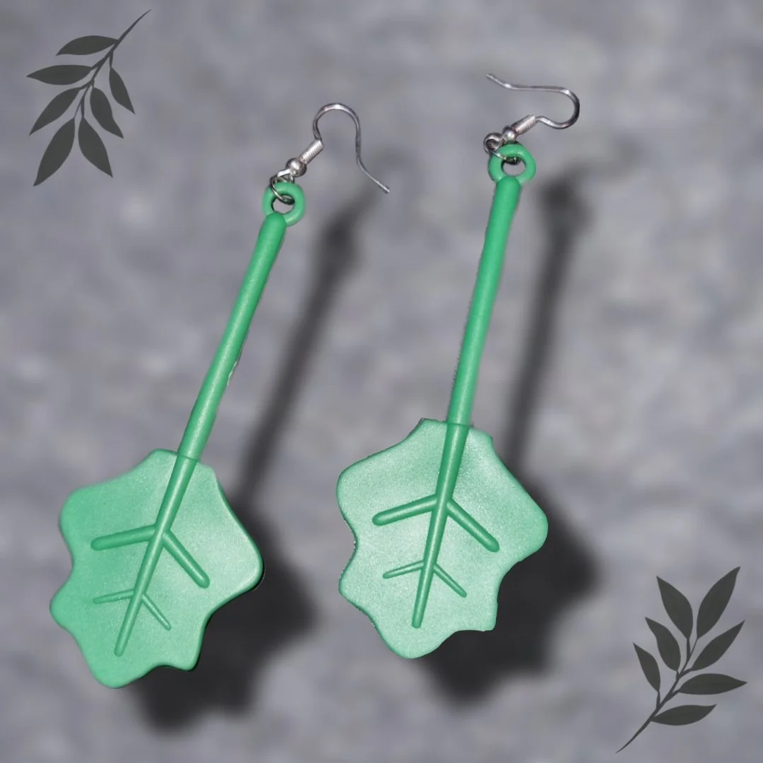 Large leaf earrings
