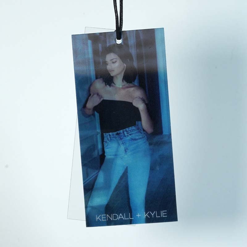 2 Piece Lenticular Hangtag for Kendall Jenner and Kylie Jenner.