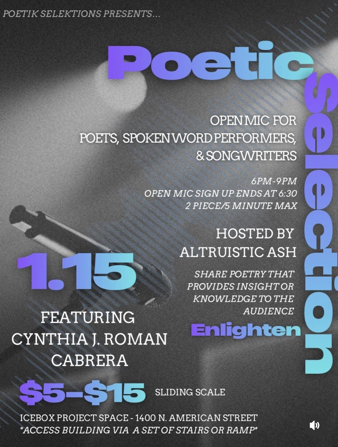 Poetik Selections Open Mic ft. Cynthia J.