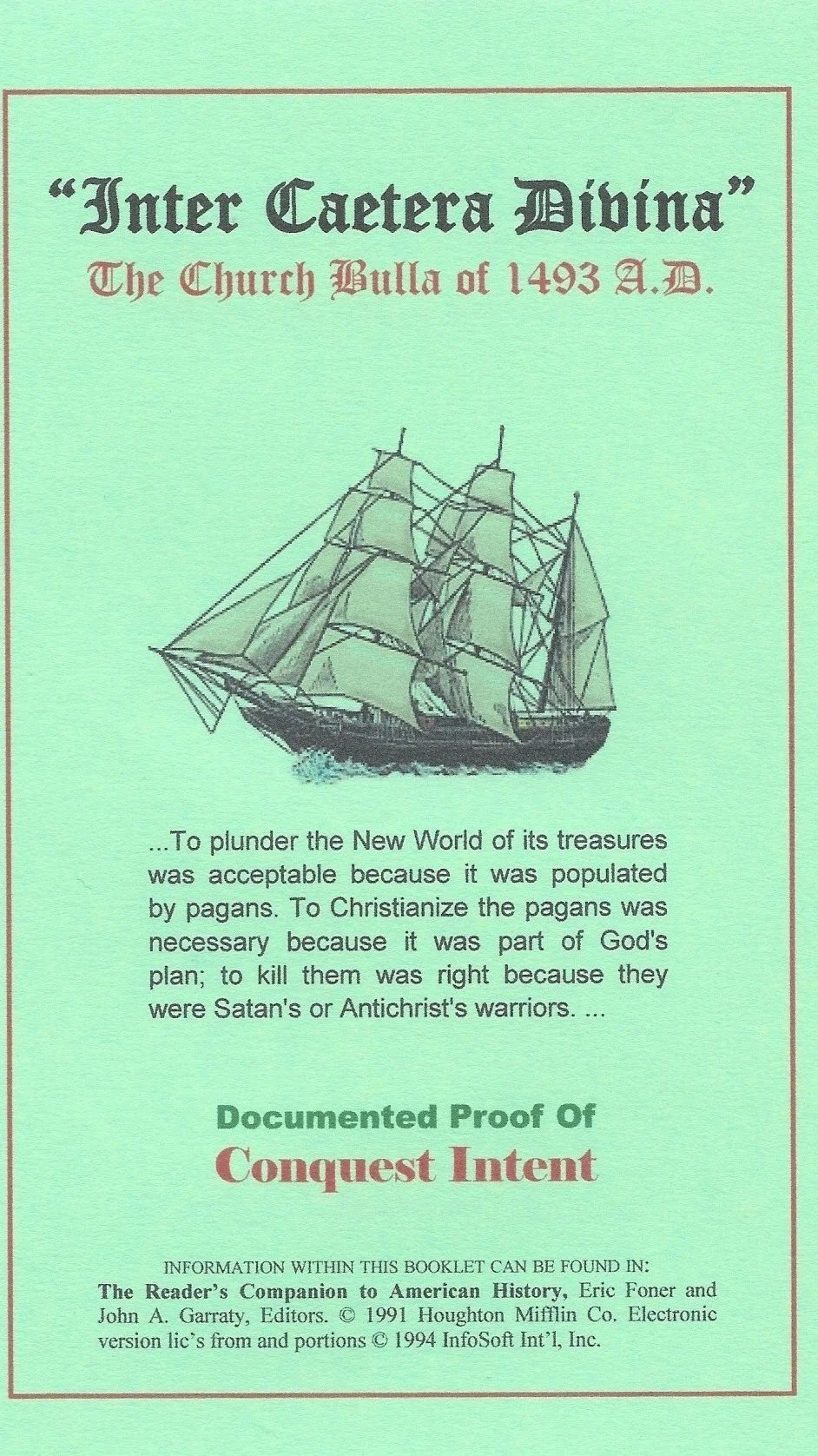 Inter Caetera Divina (Divine Intent?)