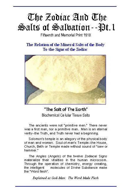 The Zodiac and Salts of Salvation