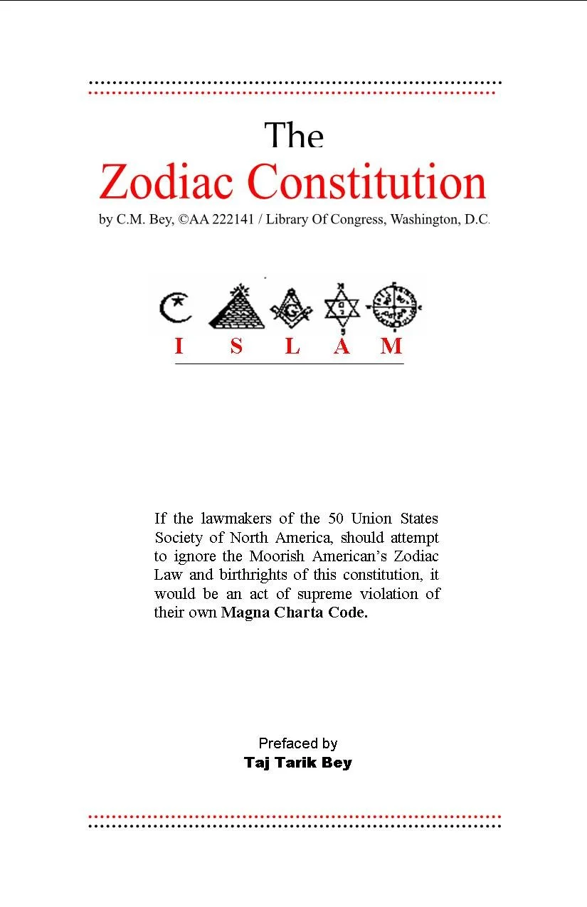 The Zodiac Constitution