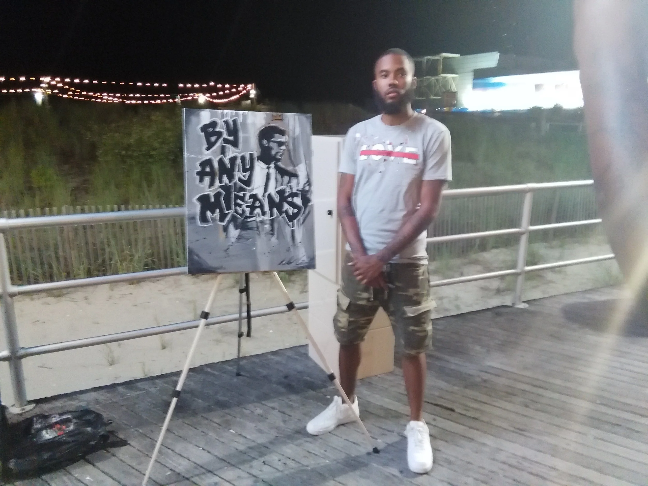 Artist Kellso @The Art Bully, Live Painting on Atlantic City Boardwalk circa 2017 Pre "Pandemic". Photo by Mantis views29