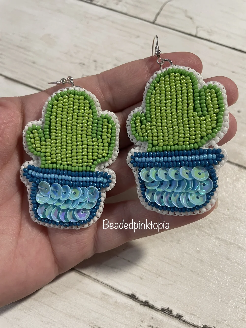 Beaded Cactus Earrings Beaded Cactus Earrings