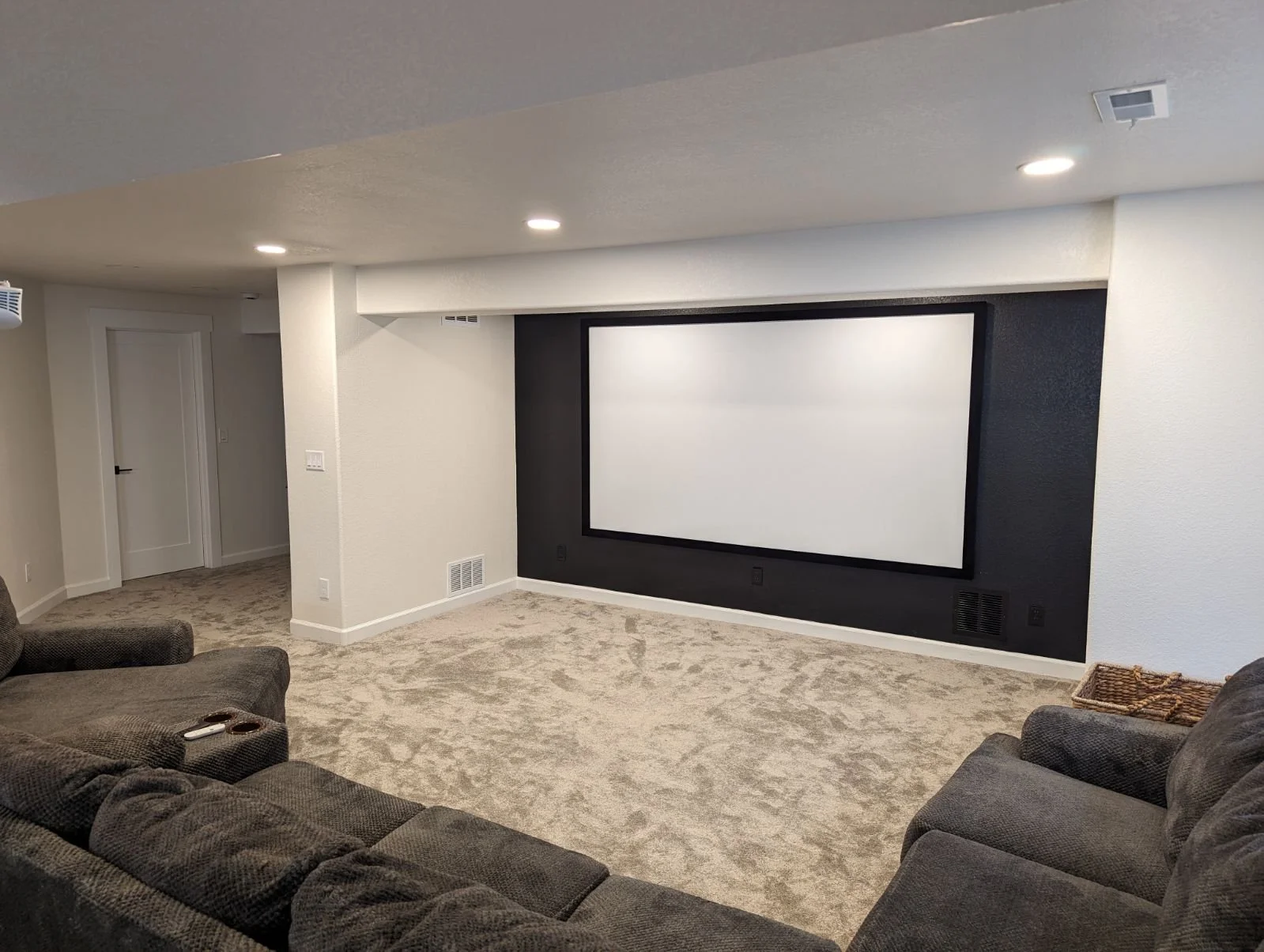 Basement finish with home theater