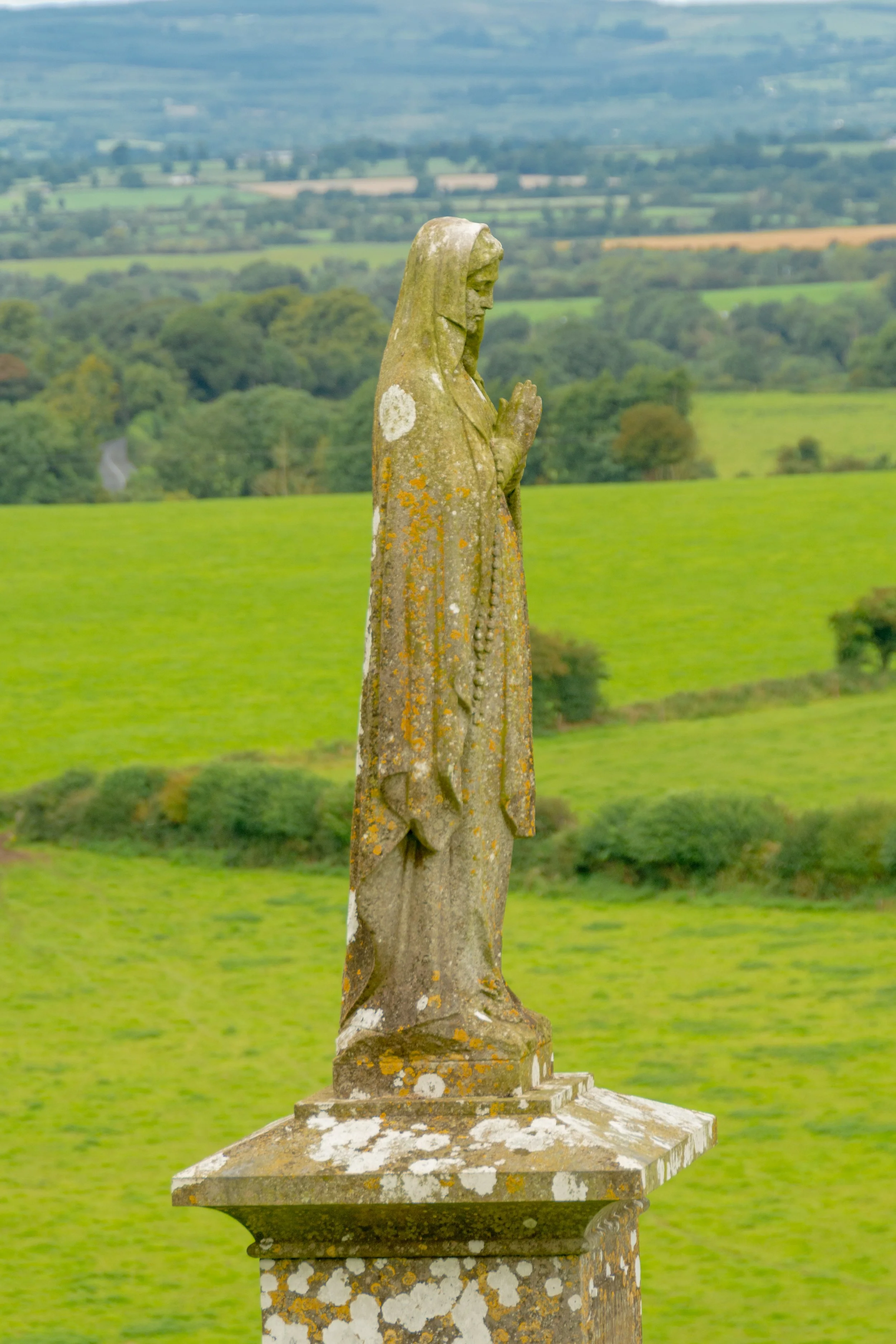Statue at a gravesite commemorating a family of soldiers between WWI & WWII at Rock of Cashel.
