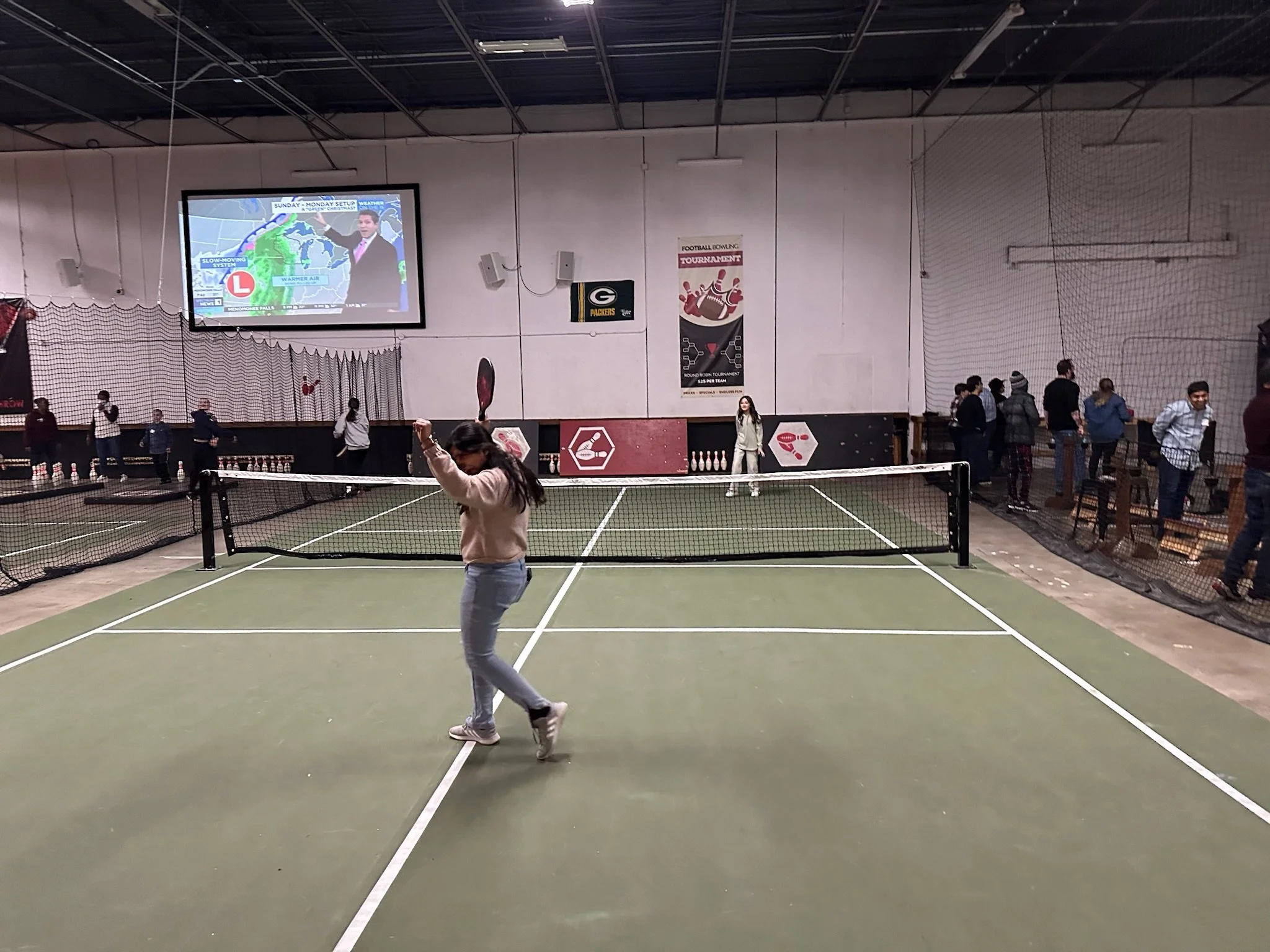 Anusha celebrating the one point she scored against Ken's kids. (Final score 1-11)