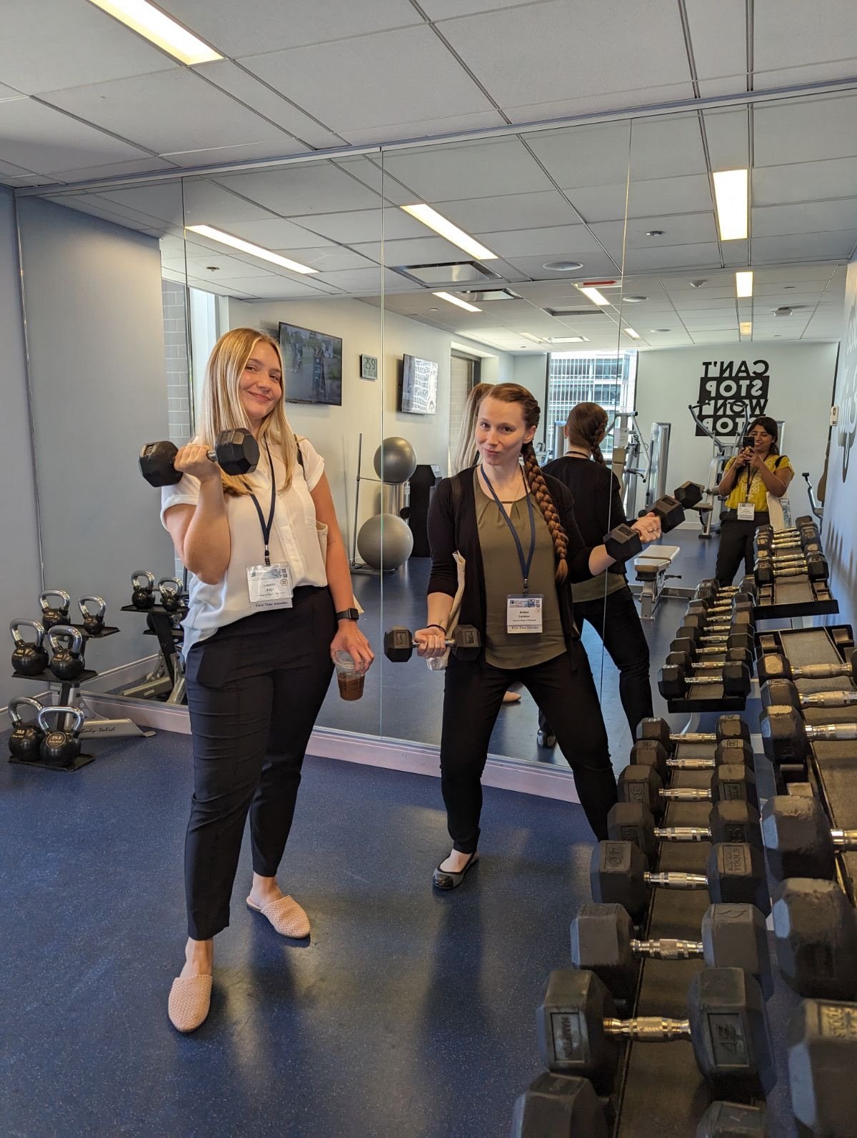 Quick workout with Lauren and Amber between SDB Seminars