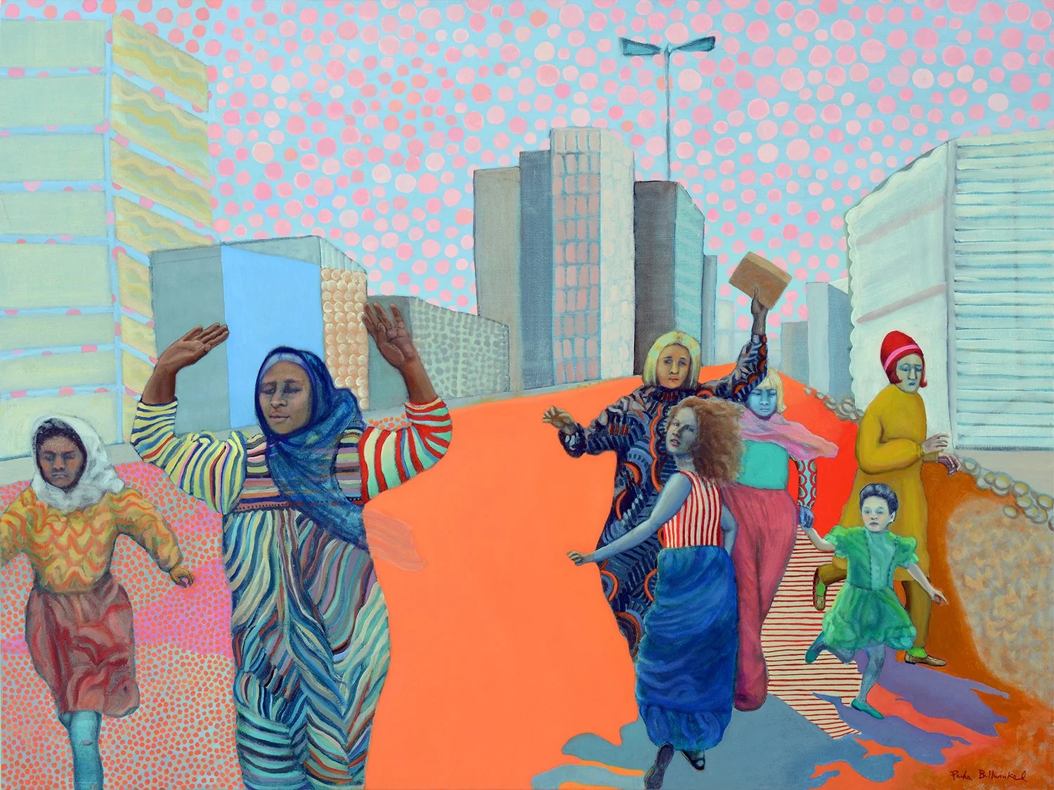 Ava, Abiona, Wendy, Beatrice, Carol, Jess, and Unknown, 36 x 48, oil on canvas