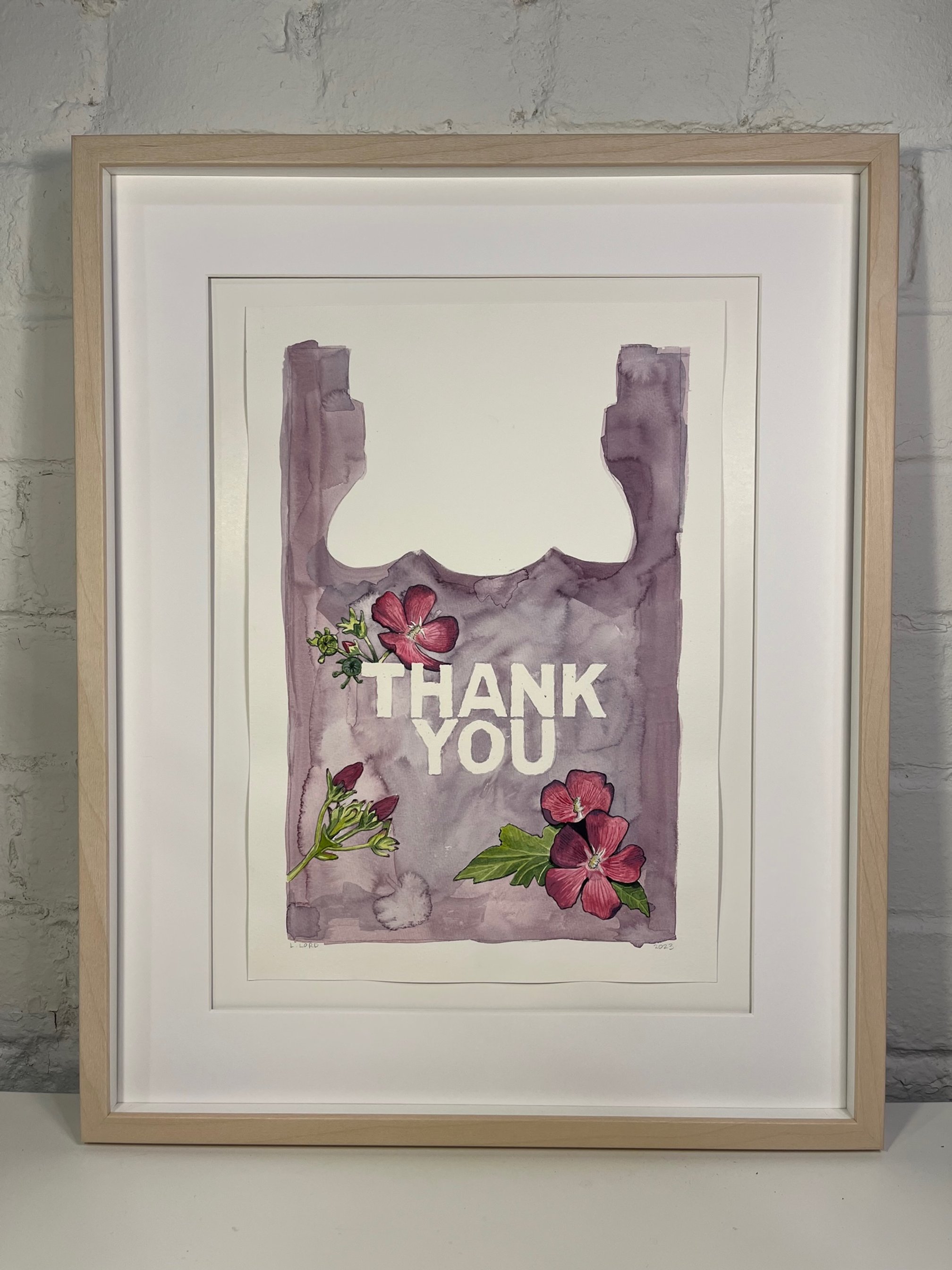 Endangered in Indiana: Clustered Poppy Mallow, 2023 | watercolor on paper (20" x 16" framed) - SOLD