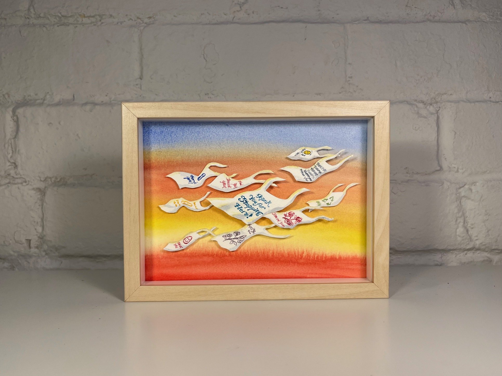 Flyaways II, 2023 | watercolor on paper (7" x 5" framed) - SOLD
