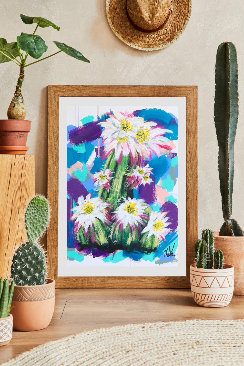 Rainbow Cactus at Noon (boho cactus mockup).png