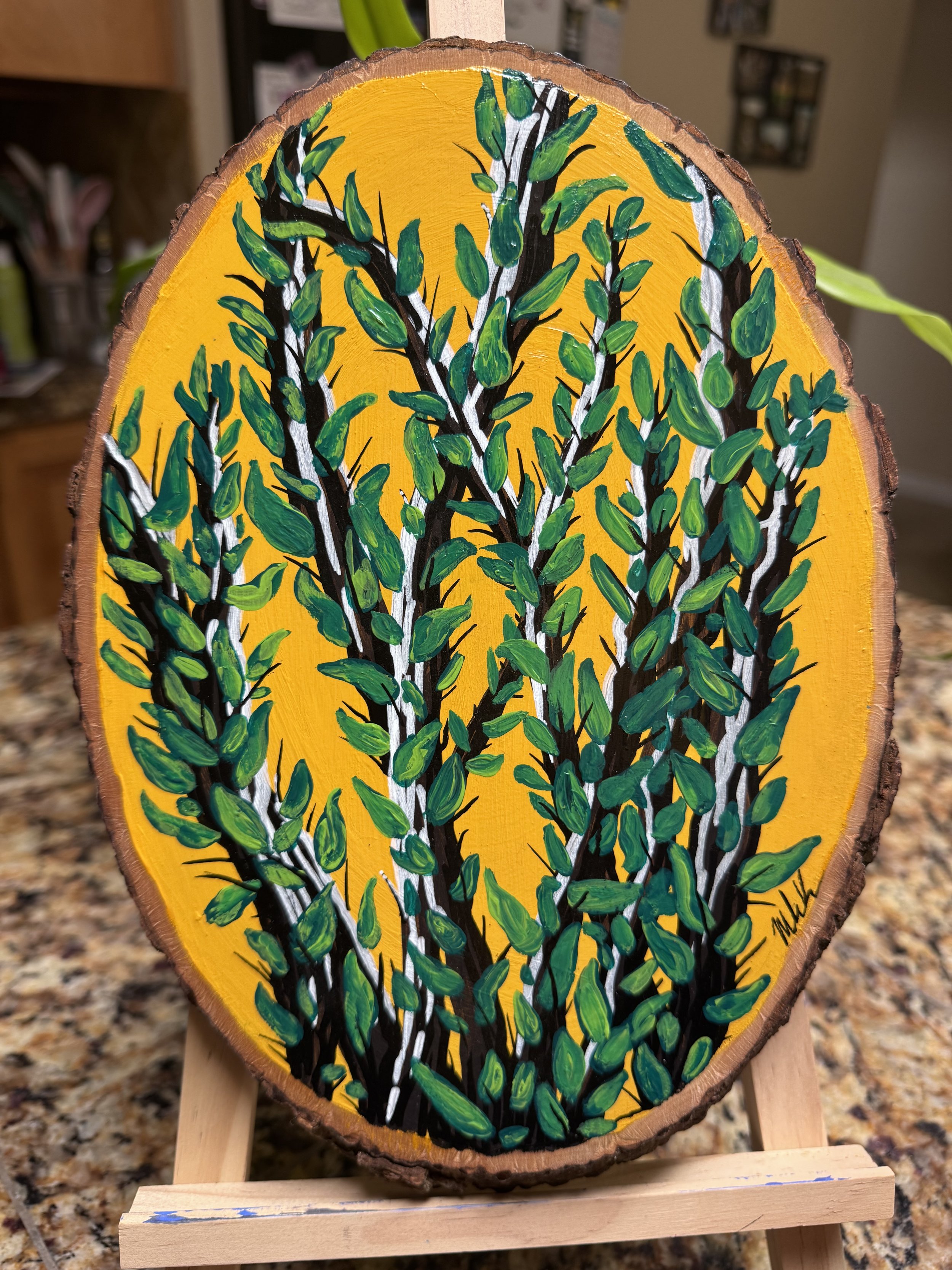 Acrylic Wood Slice Paintings