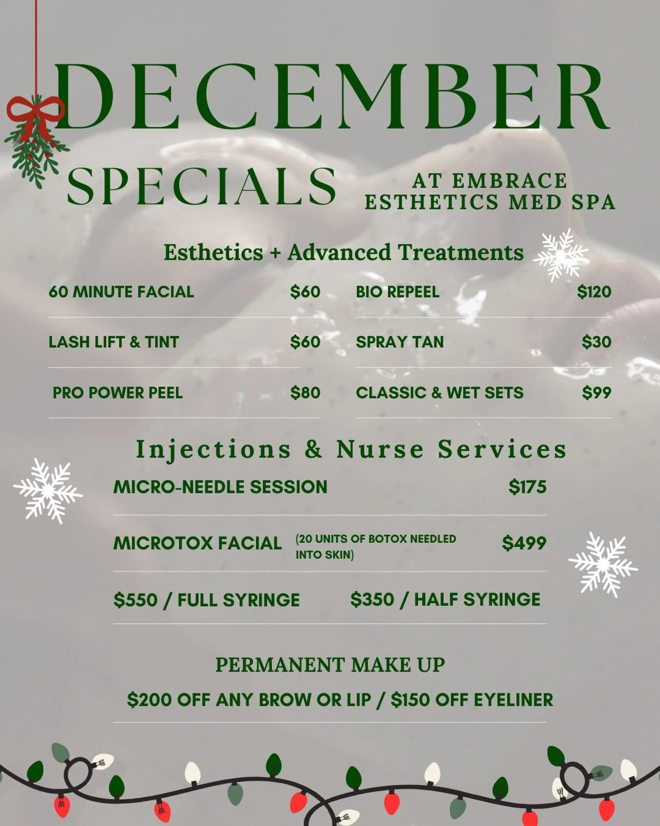 It&rsquo;s officially the season of glowing skin, full lashes, refreshed confidence,
and gifting yourself a little extra self-love 💚

All month long enjoy:
&bull; Facials + advanced skin treatments starting at $60
&bull; Lash lift &amp; tints and sp