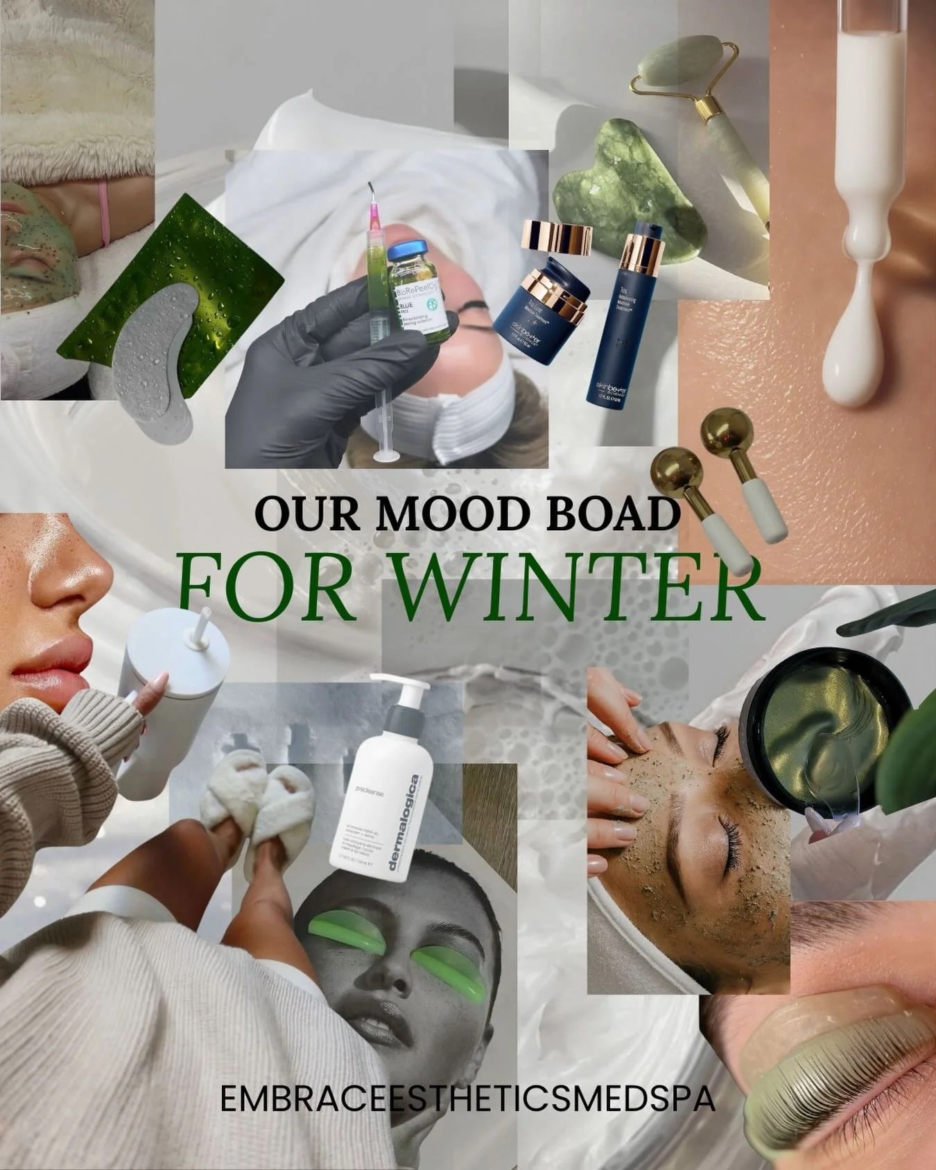 Dry air? Cold wind? We planned for that ❄️
Everything on our winter mood board is focused on hydration, barrier support, and keeping your skin calm and radiant all season long.
Tap to book your winter skin rescue 🤍
Vagaro.com/embraceestheticsmedspa