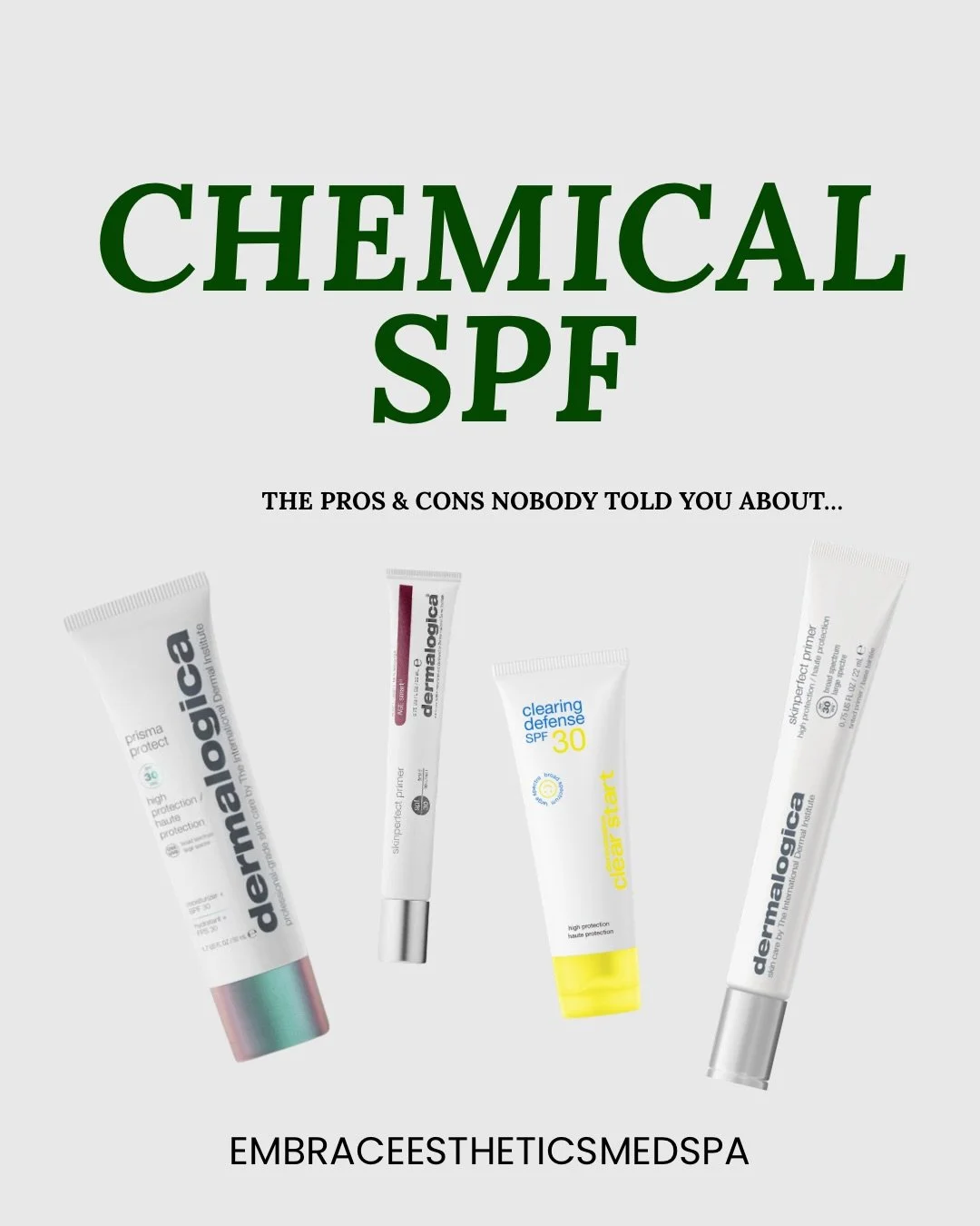 Chemical sunscreens are usually the go-to for clients who want something lightweight, invisible on the skin, and easy to wear under makeup without that heavy white cast feeling!

We are here to help find a formula that actually works for YOUR skin ty