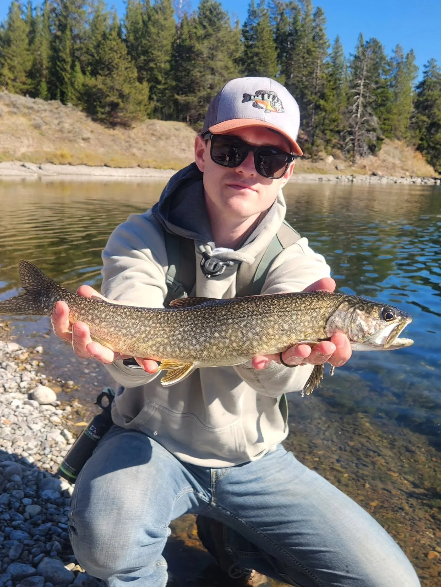 A day in Wyoming. Caught my first lake trout and a sucker that wasn't snagged! We spent time in Yellowstone and Grand Teton NP, but I only fished in Teton because I didn't feel like buying a license for both.