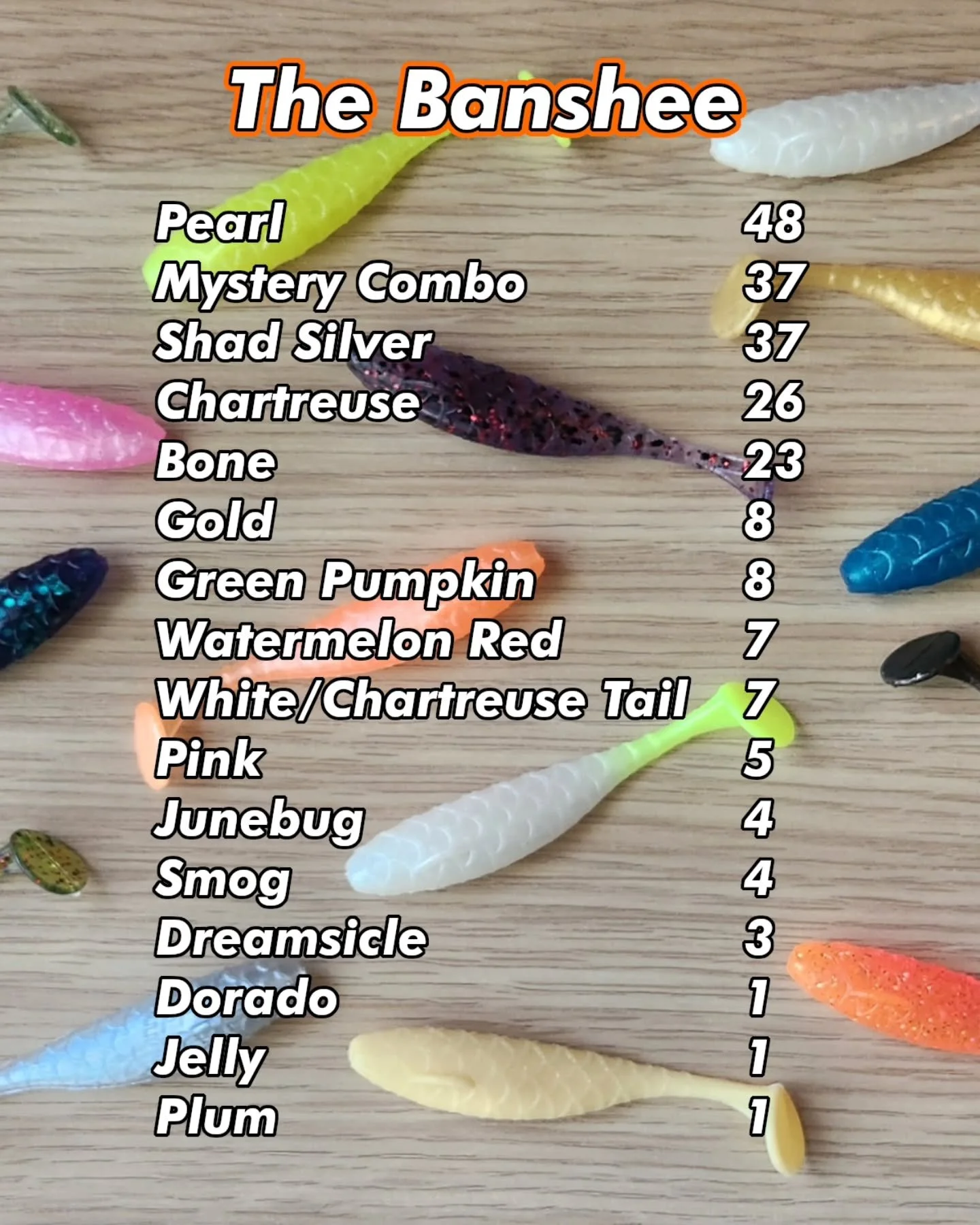 Here's how EFH Lures sold in 2025! Most brands wouldn't share this type of data, but I thought it was interesting, so screw it!
The XL Banshee is my top seller (Debuted Aug 27), which is no surprise since it's what I used in my top videos of 2025. I 