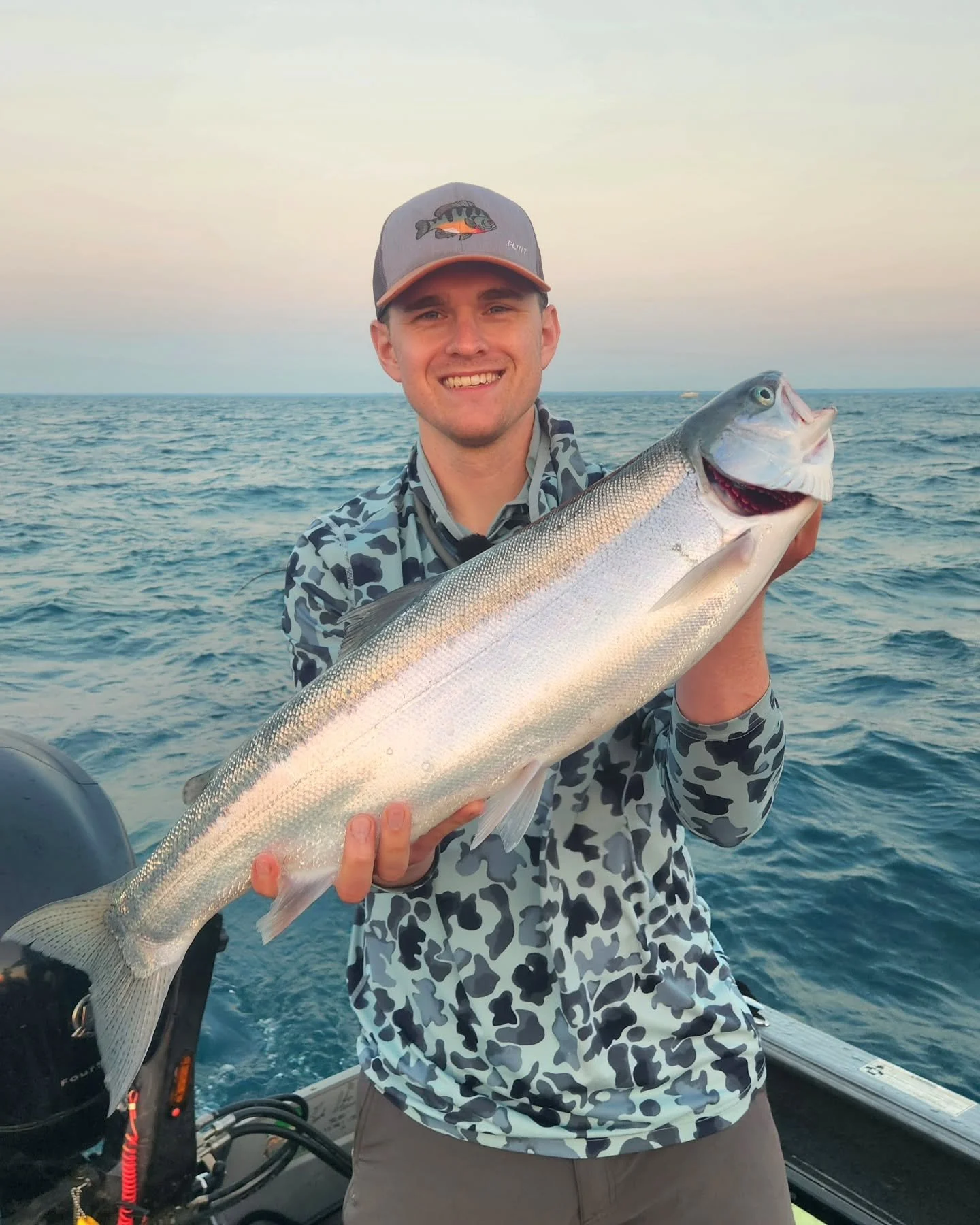 Reeled in some delicious dinner on the big lake. Shout out to @mike_hucek for the boat ride!

#steelhead #kingsalmon #lakemichigan #trolling #coho