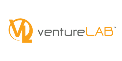 VentureLAB logo with stylized 'V' and 'L' in black and orange text