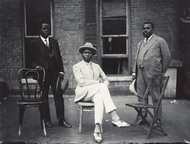   James Van Der Zee, -   Marcus Garvey (right) with George O. Marke (left) and Prince Kojo Tovalou-Houénou ,  1924  