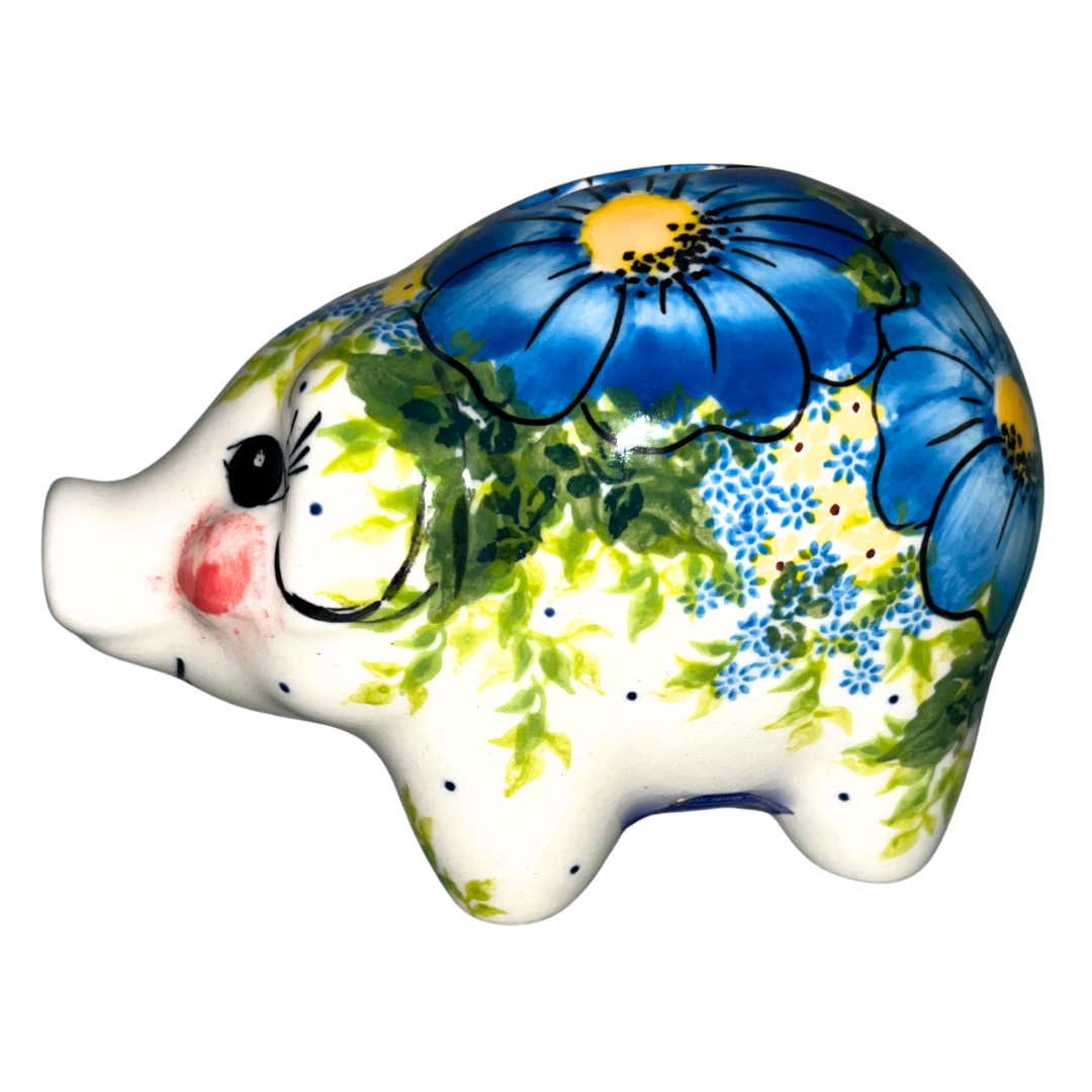 Ceramika Kalich Pattern 731 Blue Poppy Garden Polish pottery with hand-painted blue poppies and floral greenery. Authentic Bolesławiec stoneware, dishwasher, microwave, and oven safe.