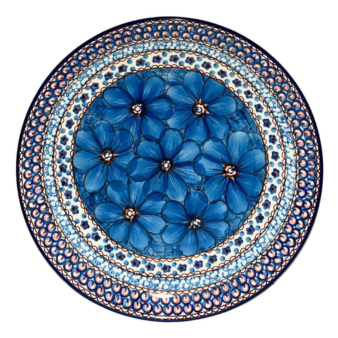 Ceramika Artystyczna Unikat U408c Cobalt Poppies Polish pottery. Hand-painted stoneware with bold cobalt florals. Dishwasher, microwave & oven safe. Handmade in Poland.