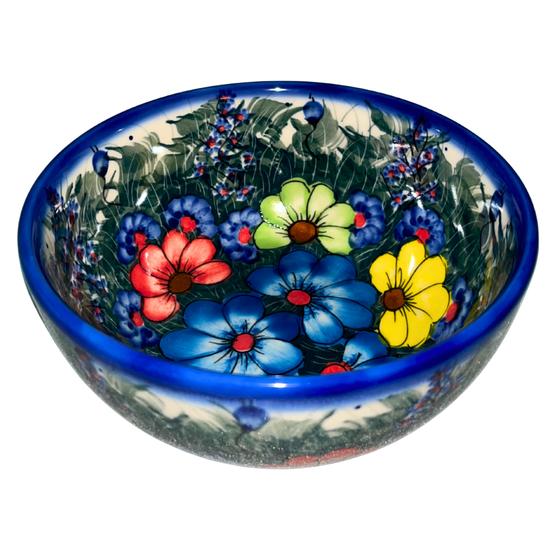 KALICH POLISH POTTERY 6 inch Bowl 16 Wildflowers 127