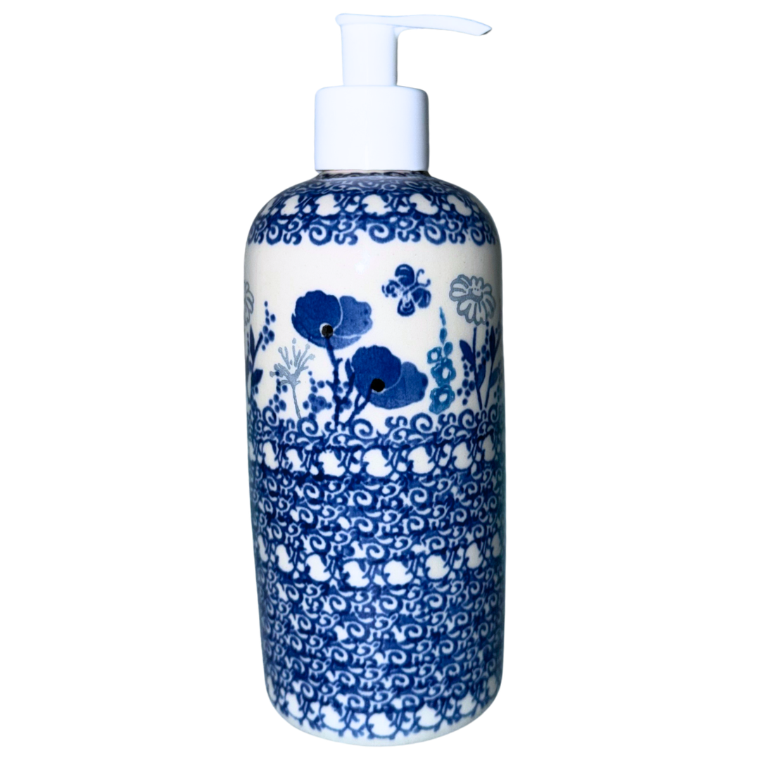 Hand-painted Polish stoneware in Pattern 2902X Evening Poppy. Deep cobalt florals with intricate scrollwork. Durable, dishwasher, microwave, oven safe.