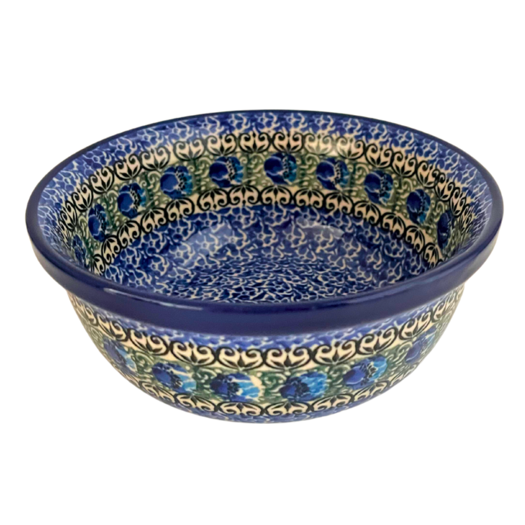 Ceramika Artystyczna 1513X POLISH POTTERY SOUP / SALAD / CEREAL BOWL 22OZ - PEACOCK FEATHER