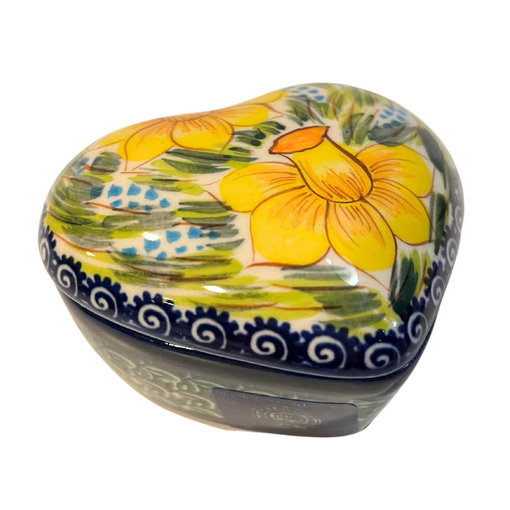 polish pottery kalich unikat heart shaped trinket box Polish Pottery of  Hagerstown