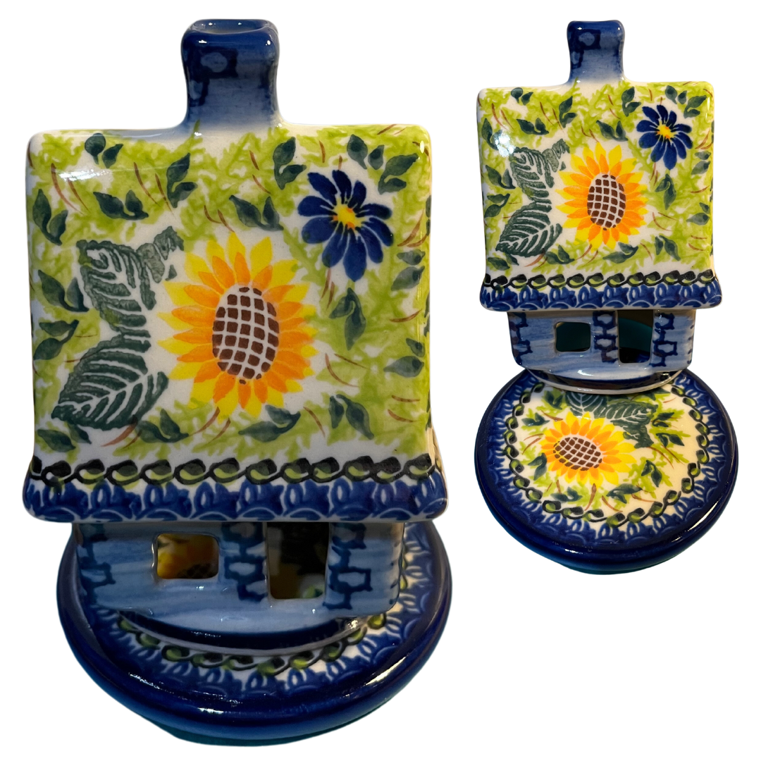 kalich polish pottery tea light sunflowers