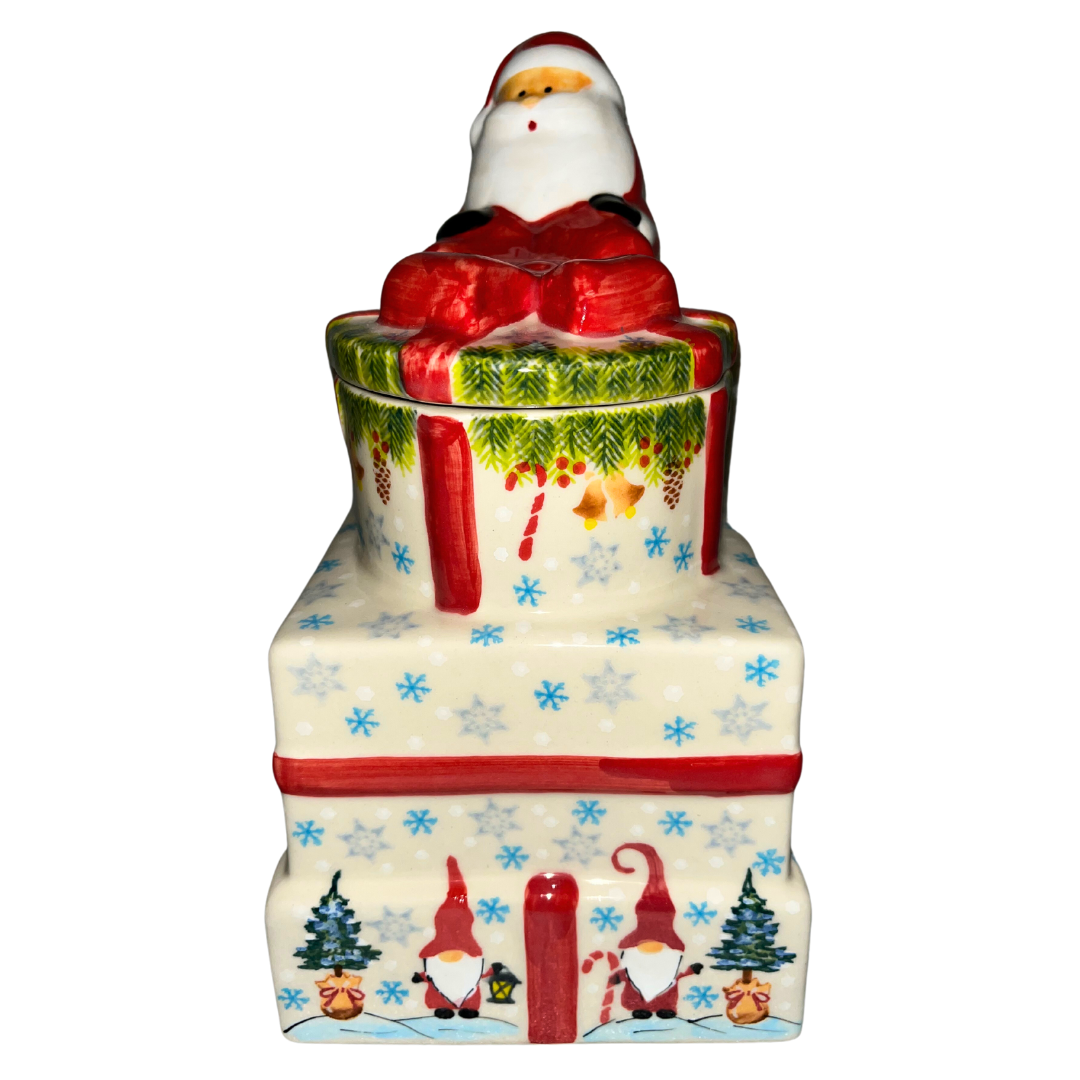 kalich polish pottery santa cookie jar 826 gnomes