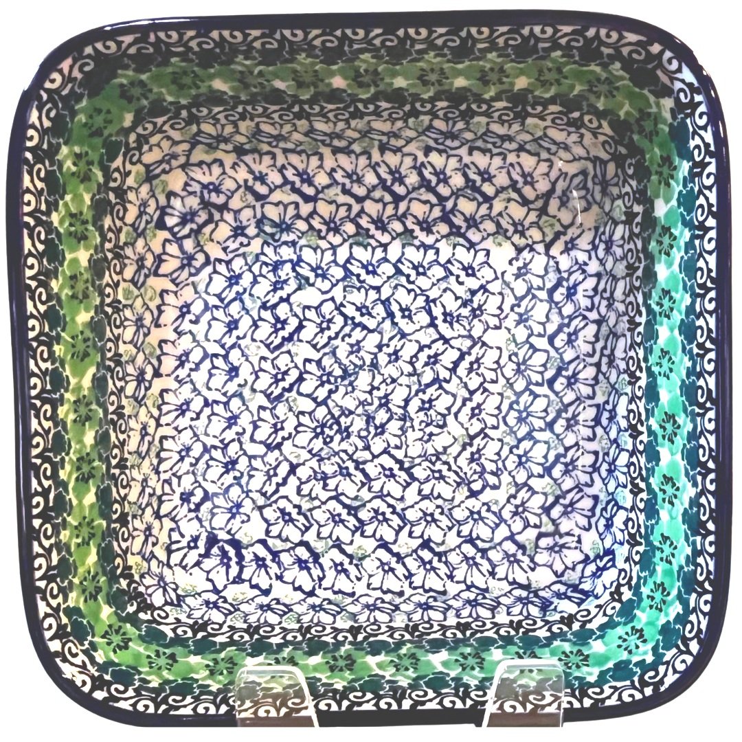 ca 1479x polish pottery square baker kiwi