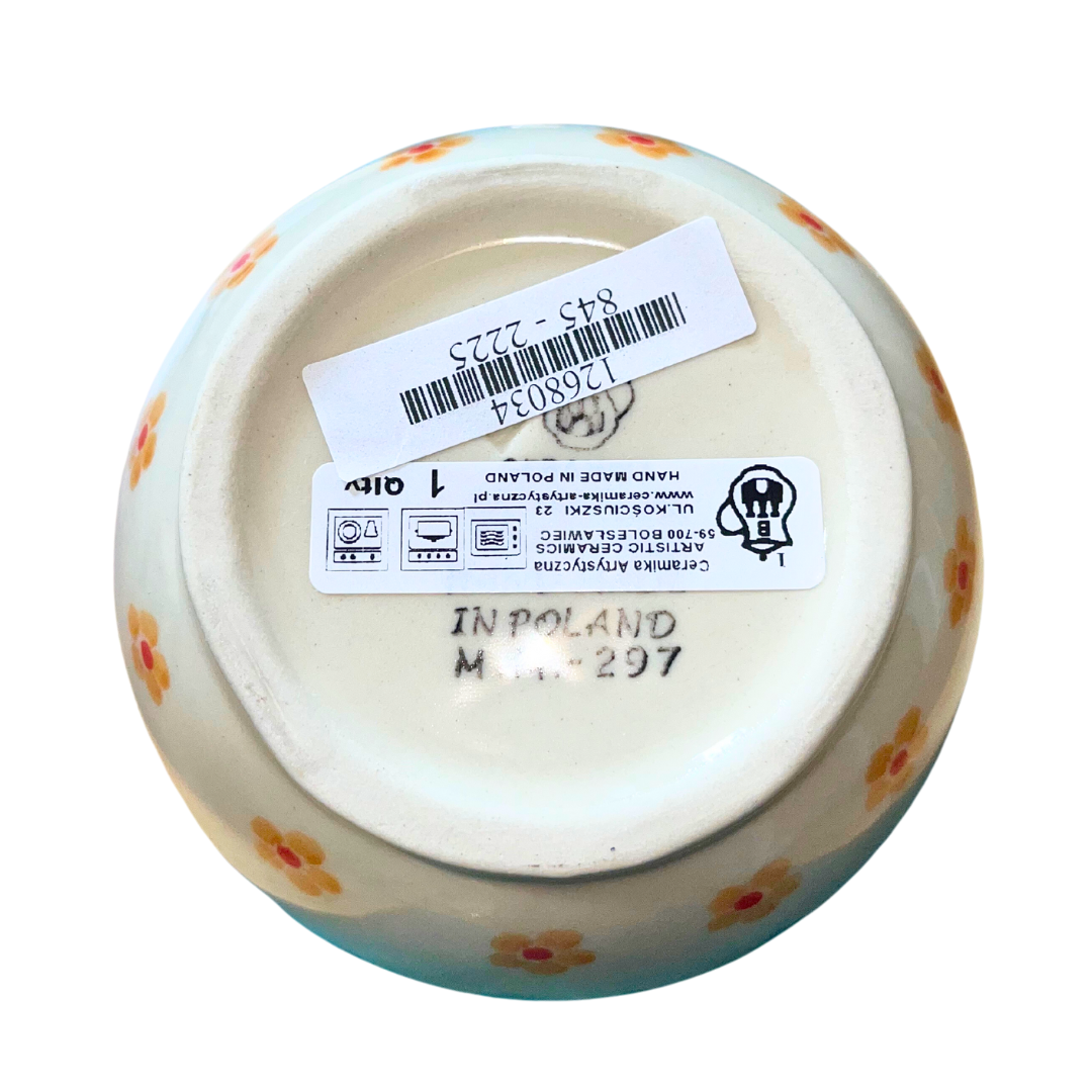 Hand-painted Polish pottery in Buttercup (2225X) features bright yellow florals and classic craftsmanship. Durable, dishwasher-safe, and made in Poland.