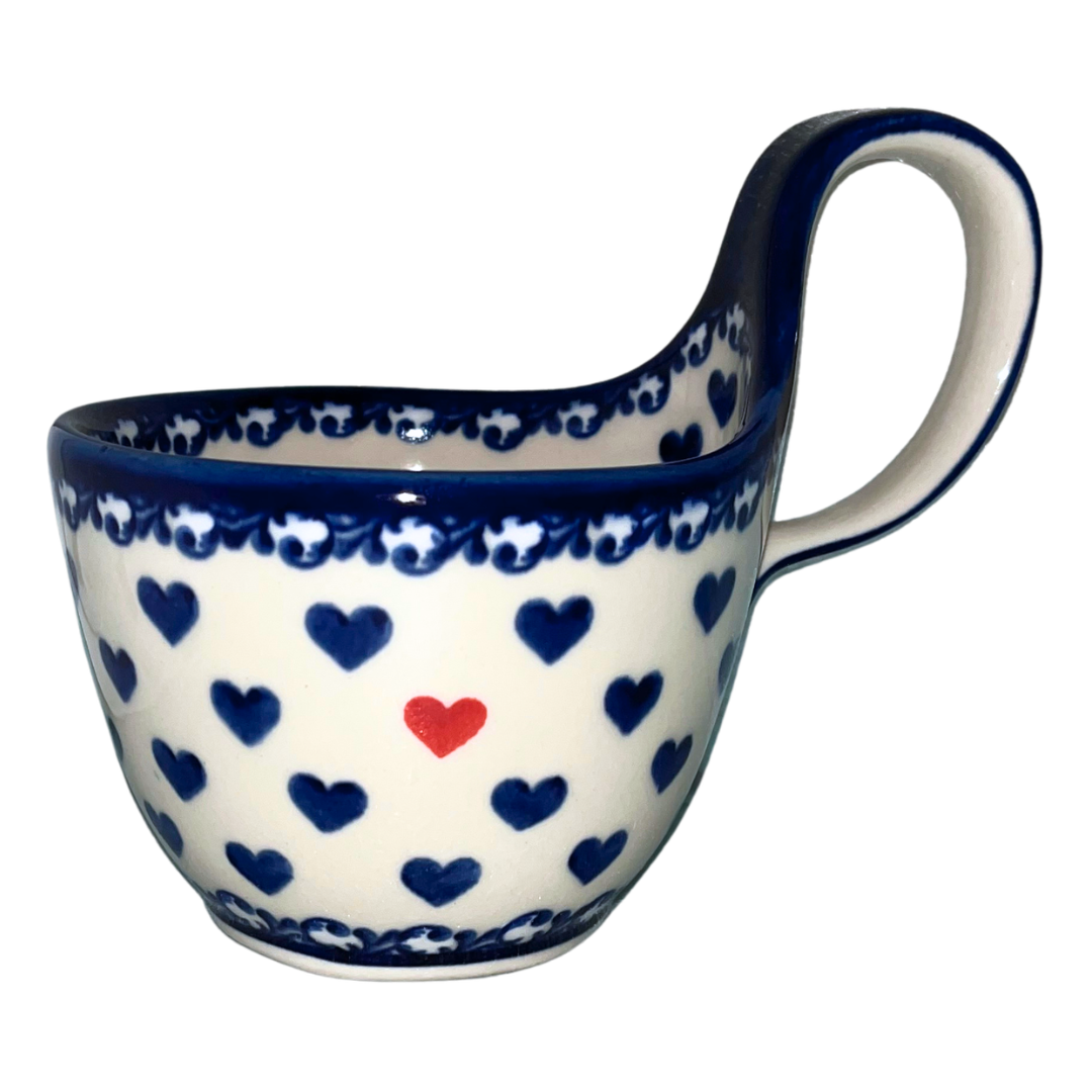 KALICH Polish Pottery 12 oz Mug Bowl with Loop Handle. Stars & Stripes.