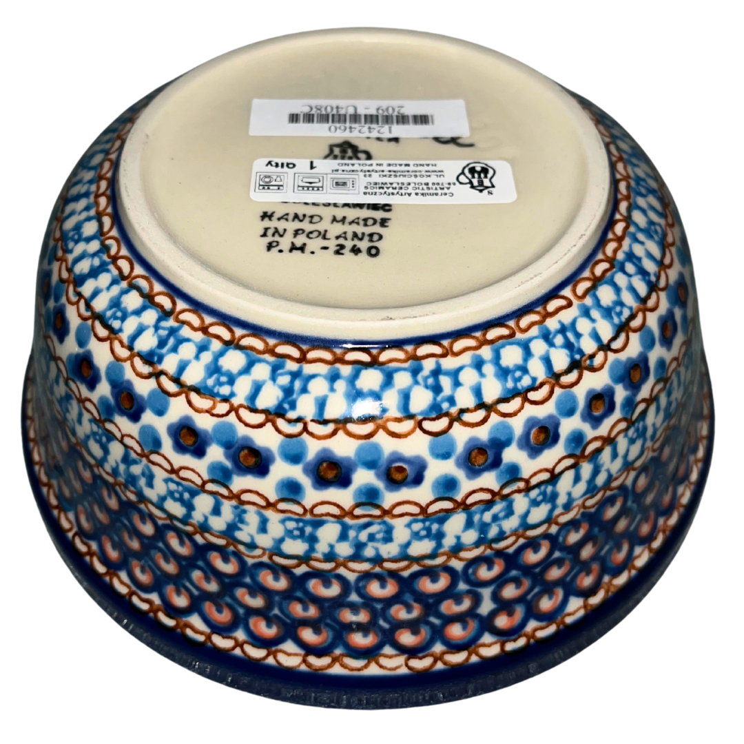 Cobalt Blue Poppy 22oz Soup Salad Bowl Ceramika Artystyczna