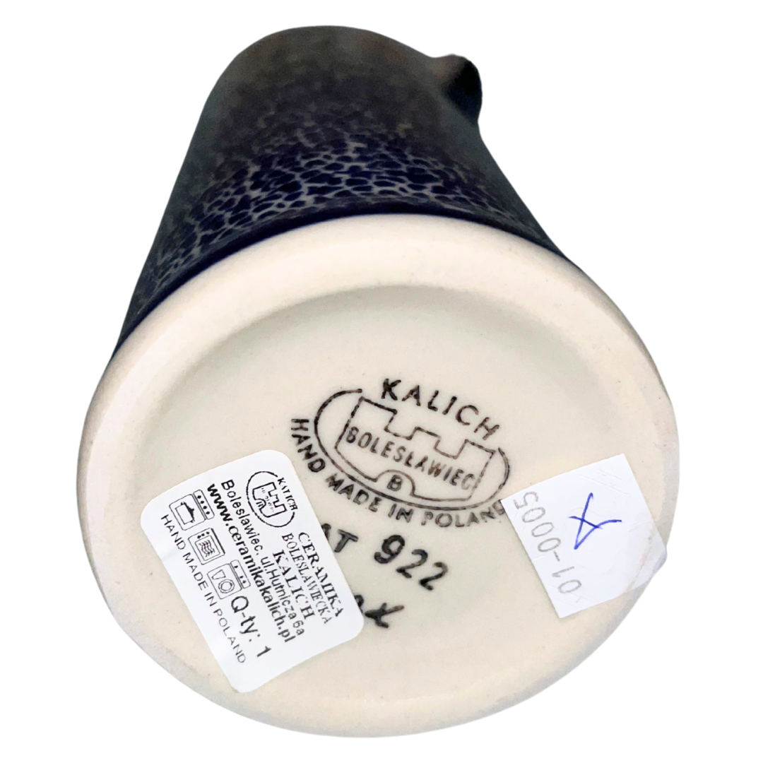 Hand-painted Kalich Polish pottery 9 inch bottle featuring wildflowers, poppies, and forget-me-nots. Durable stoneware, dishwasher, microwave, and oven safe.