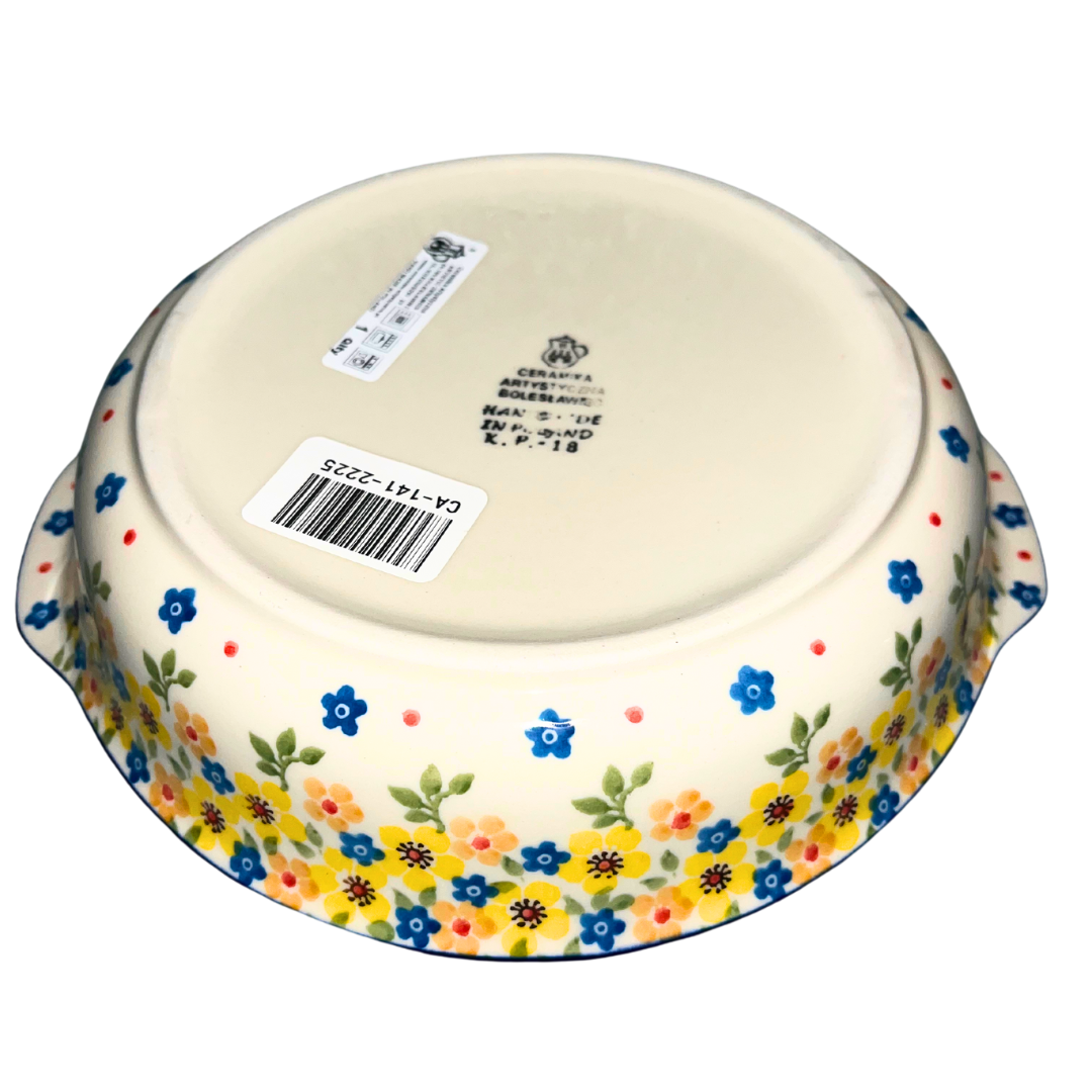 Hand-painted Polish pottery in Buttercup (2225X) features bright yellow florals and classic craftsmanship. Durable, dishwasher-safe, and made in Poland.
