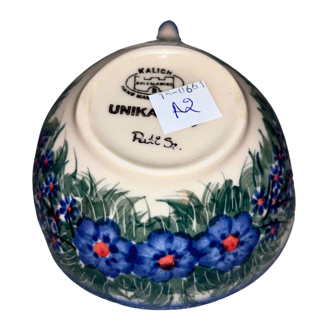 Ceramika Kalich Pattern 127 Wildflowers Polish pottery with hand-painted colorful flowers and greenery. Authentic Bolesławiec stoneware, durable, dishwasher, microwave, and oven safe.