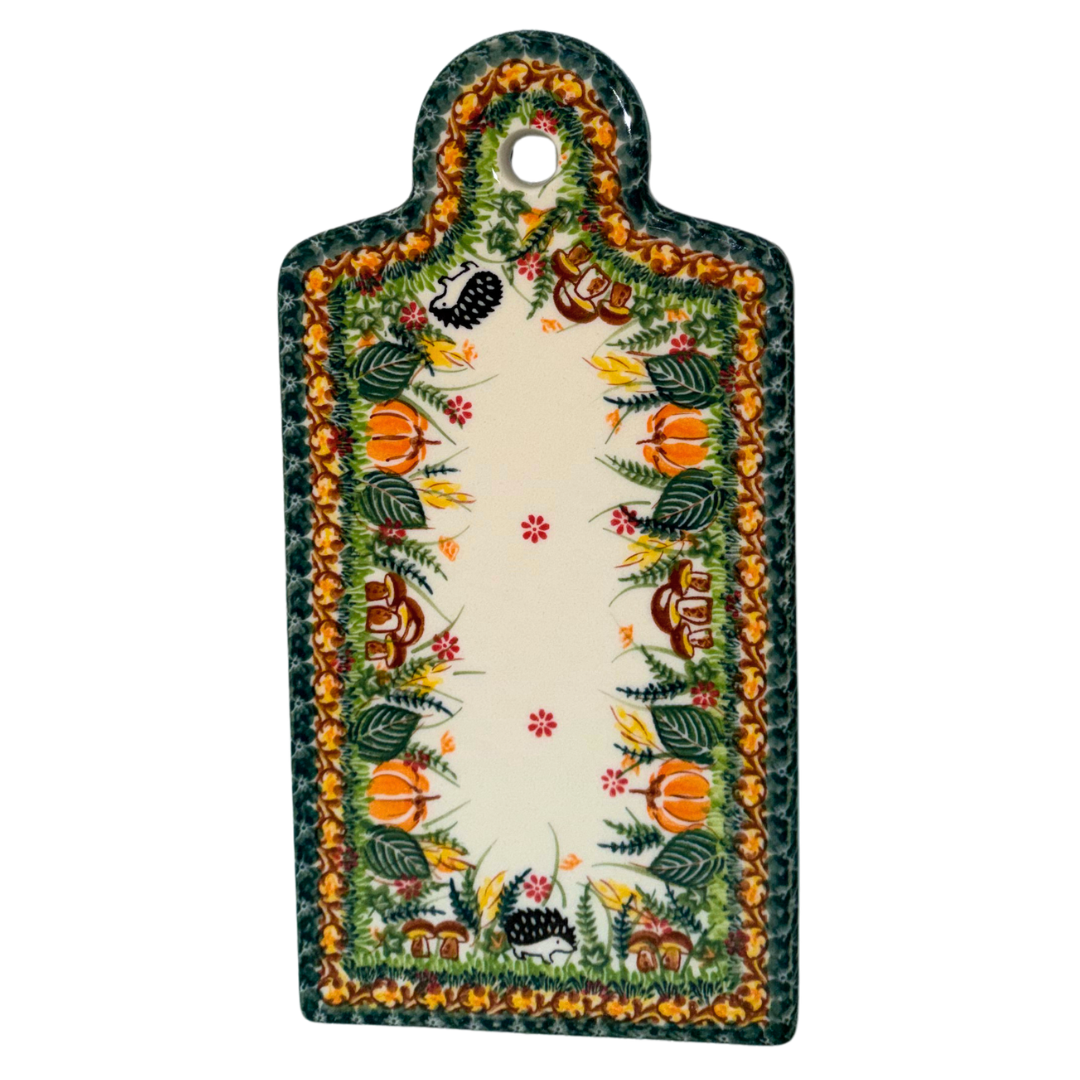KALICH Polish Pottery Rectangular Cutting Board Pattern 1046 Hedgehogs & Acorns